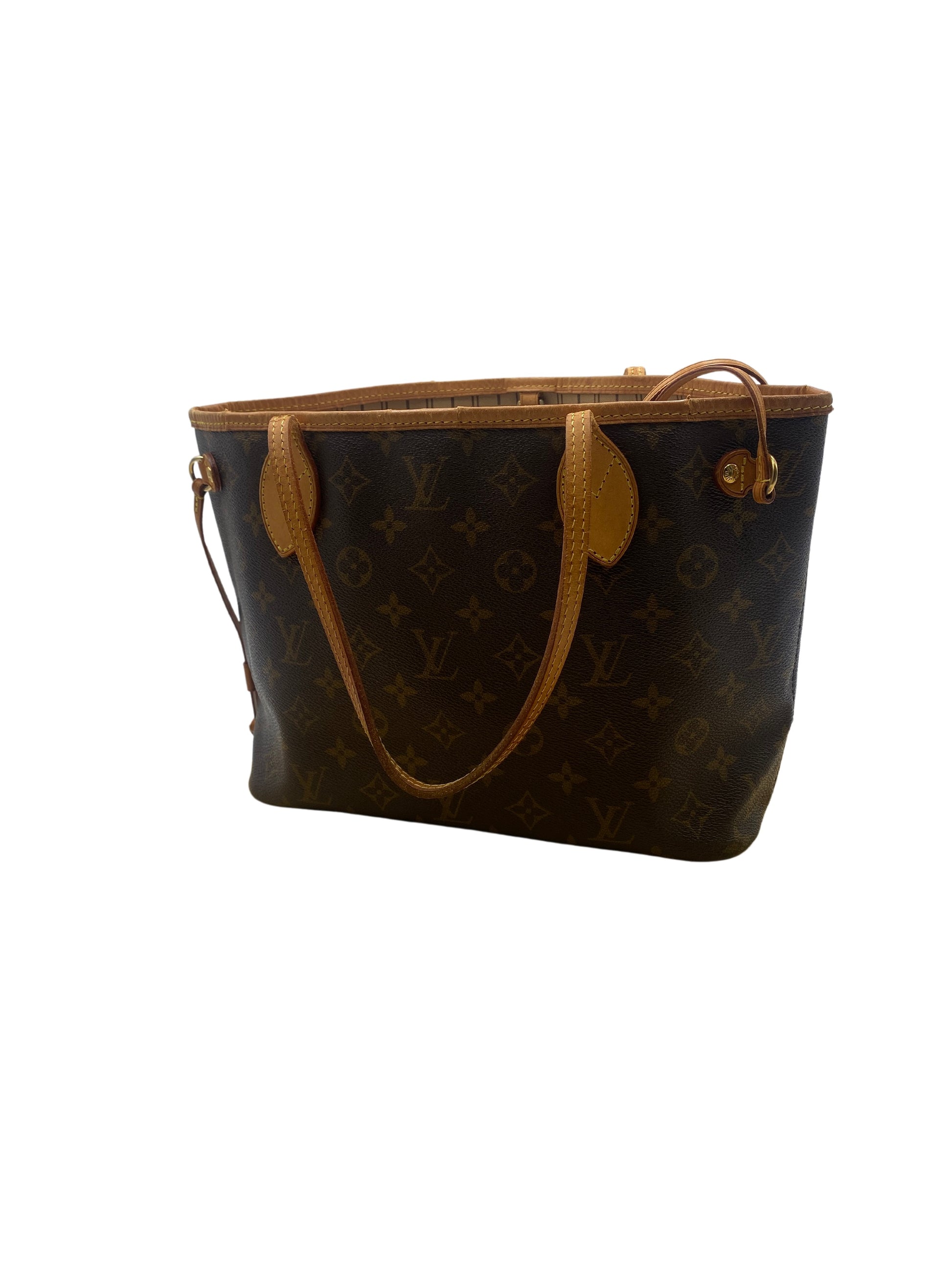 Louis Vuitton Neverfull PM, Brown, Canvas, tote