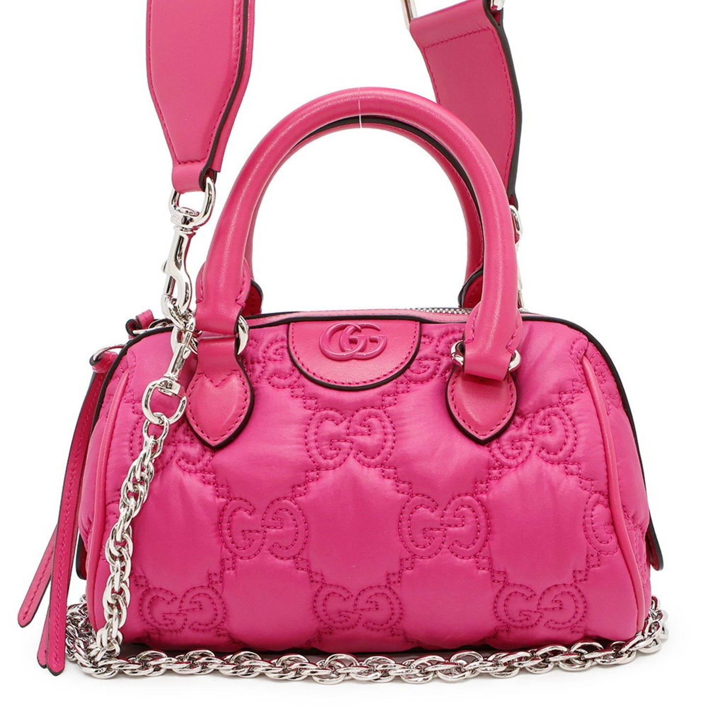 Gucci GG Matelassé, Pink, NYLON, shoulder