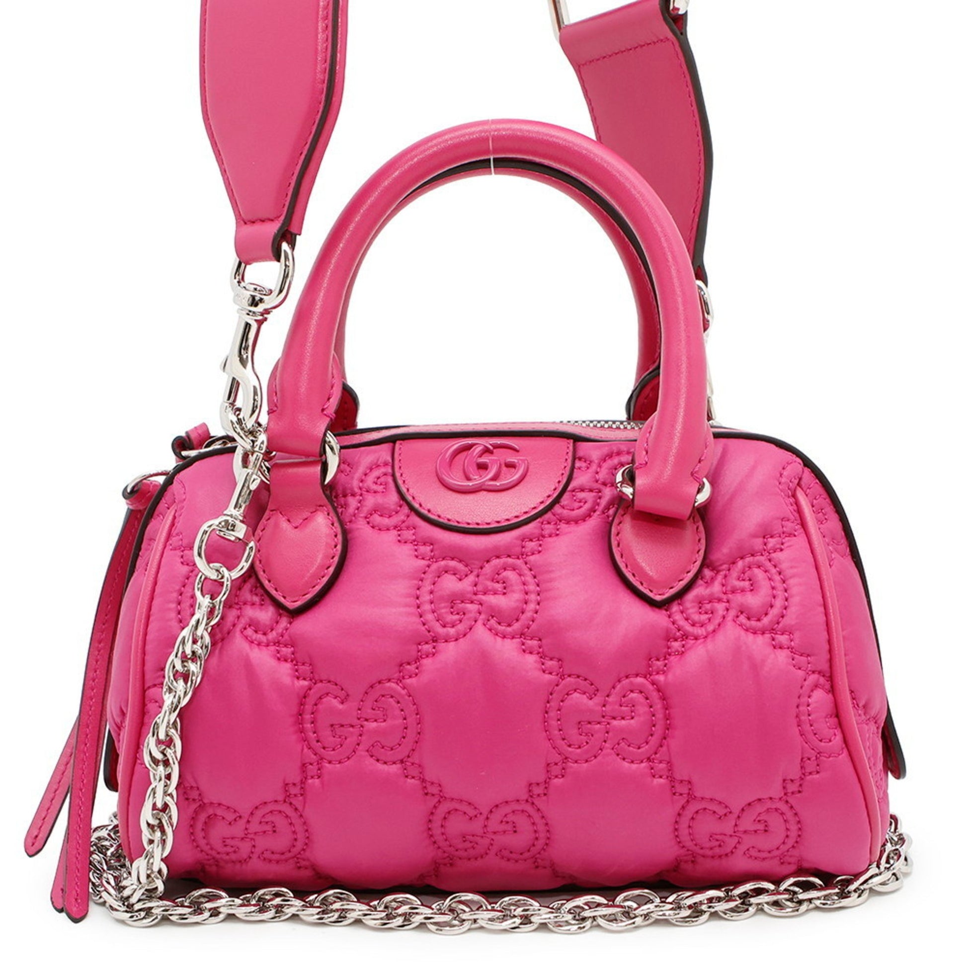 Gucci GG Matelassé, Pink, NYLON, shoulder