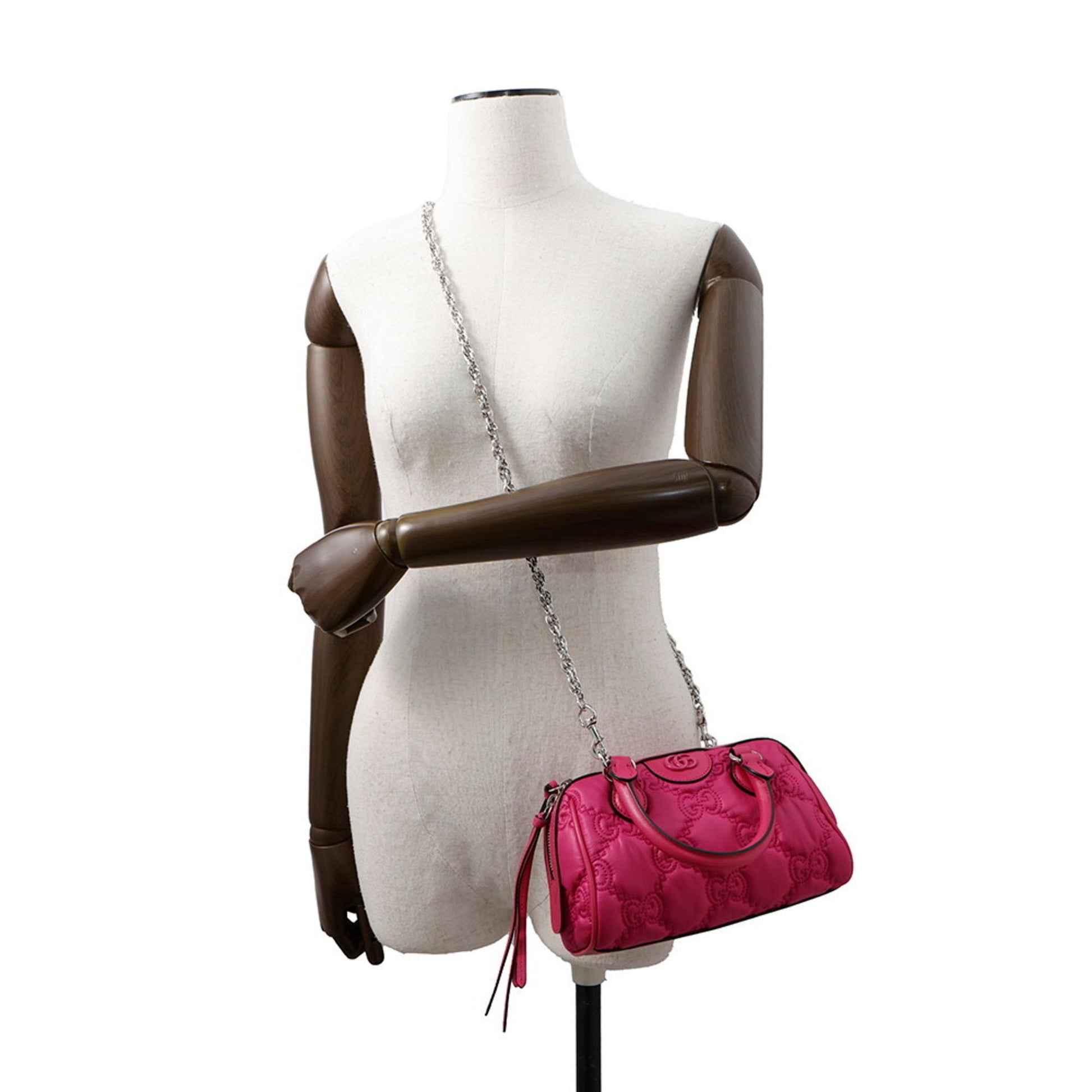 Gucci GG Matelassé, Pink, NYLON, shoulder