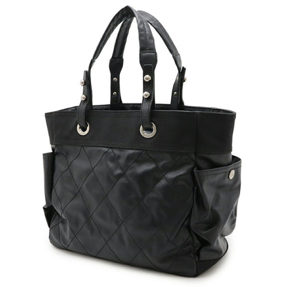 Chanel Biarritz, Black, "CANVAS, LEATHER", handbag