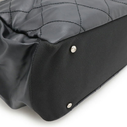 Chanel Biarritz, Black, "CANVAS, LEATHER", handbag