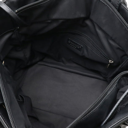 Chanel Biarritz, Black, "CANVAS, LEATHER", handbag