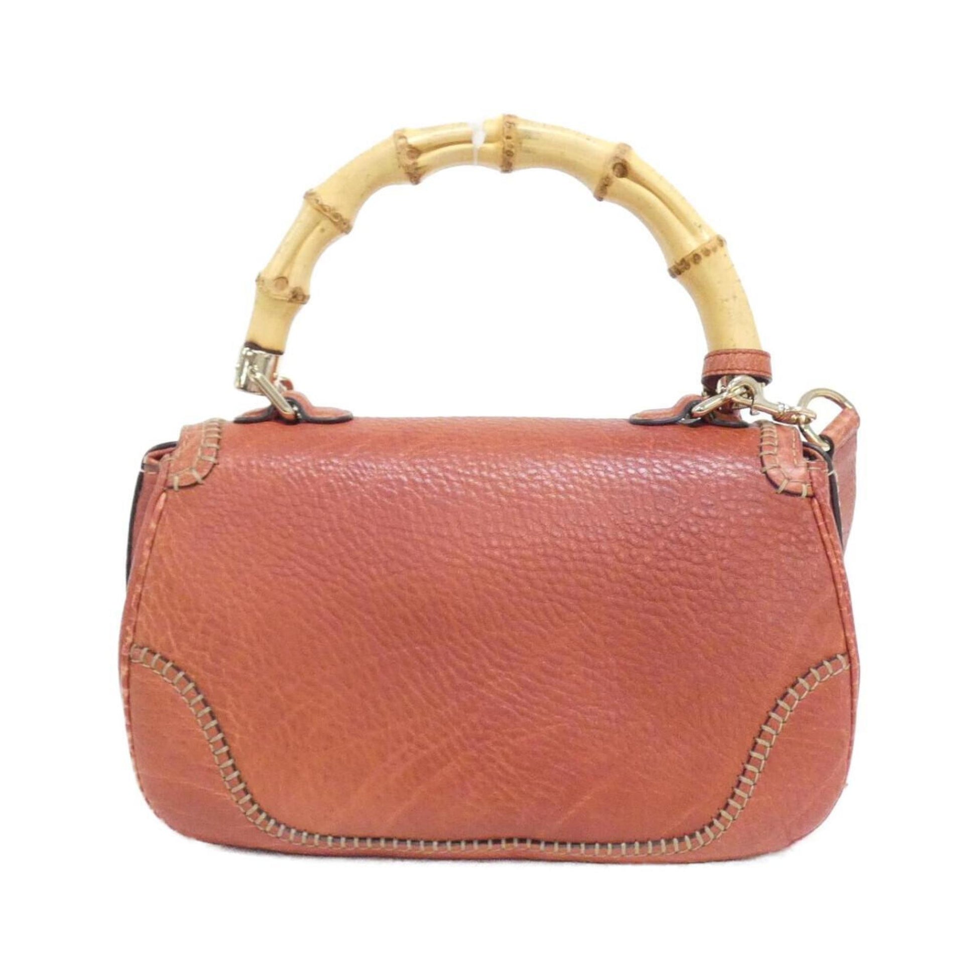 Gucci Bamboo, Red, Leather, handbag