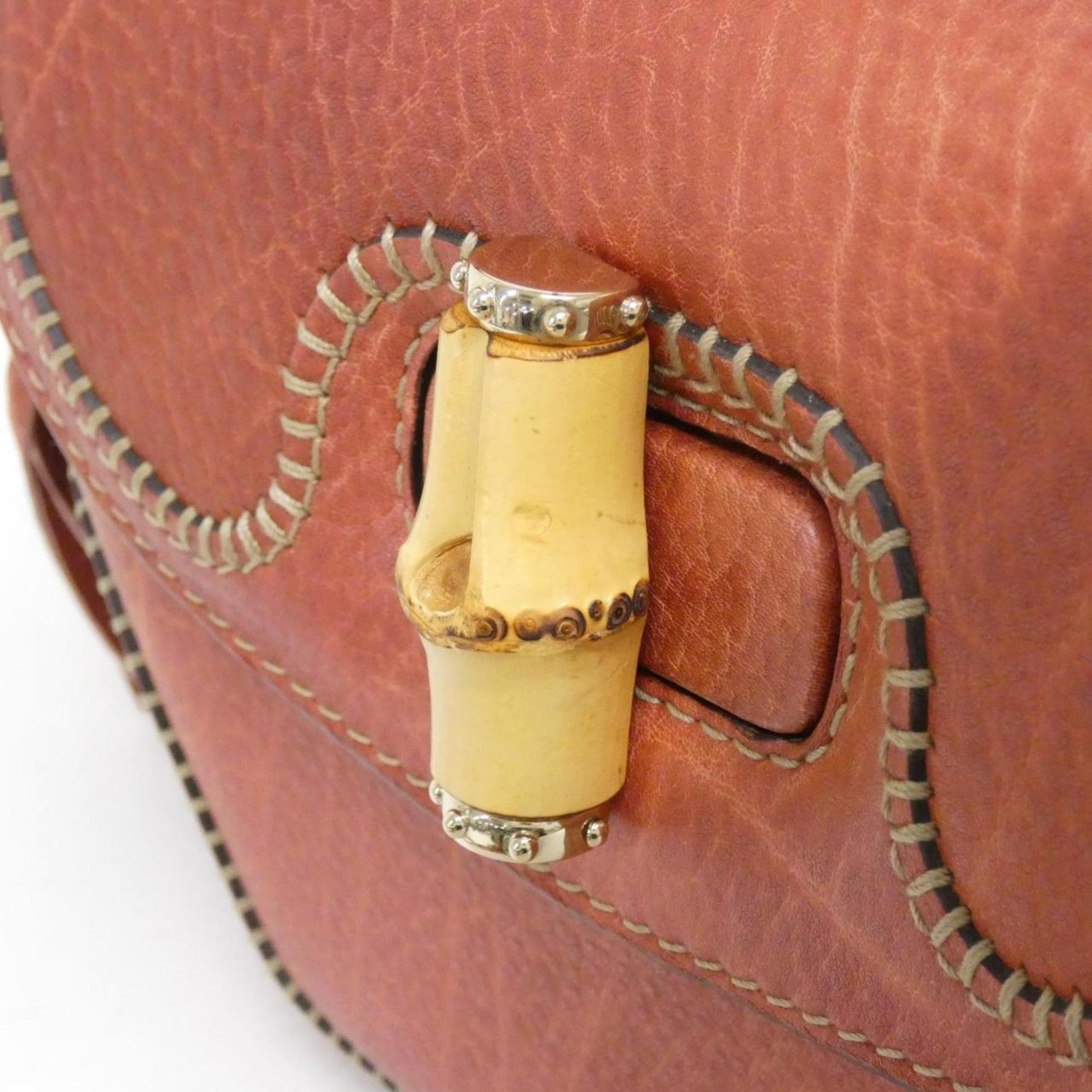 Gucci Bamboo, Red, Leather, handbag
