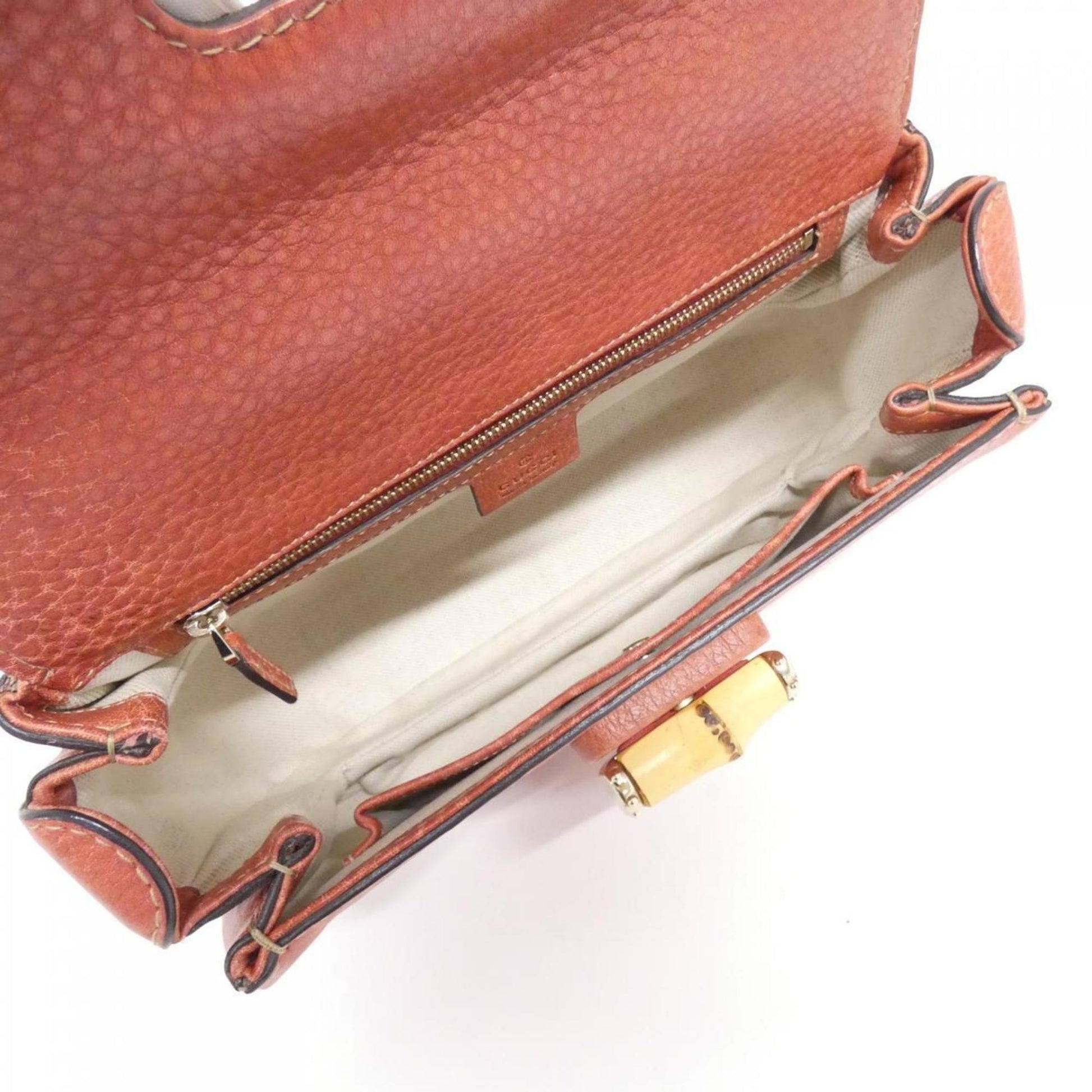 Gucci Bamboo, Red, Leather, handbag