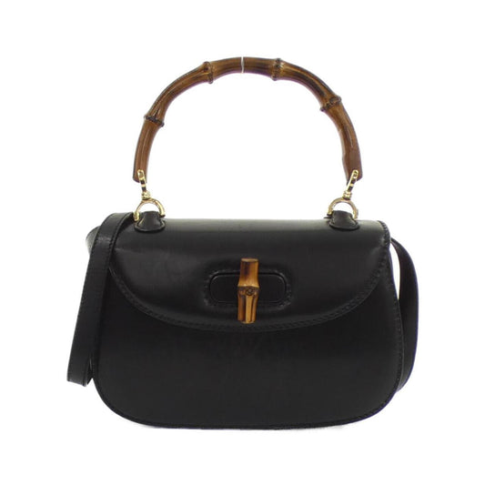 Gucci Bamboo, Black, Leather, handbag