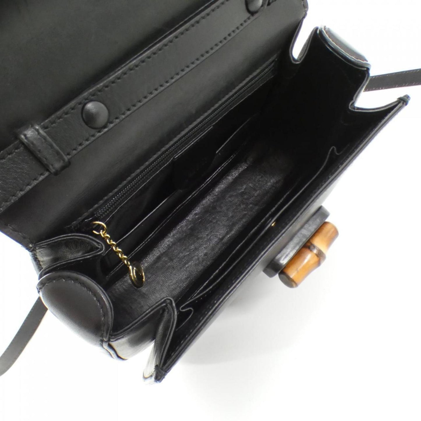 Gucci Bamboo, Black, Leather, handbag
