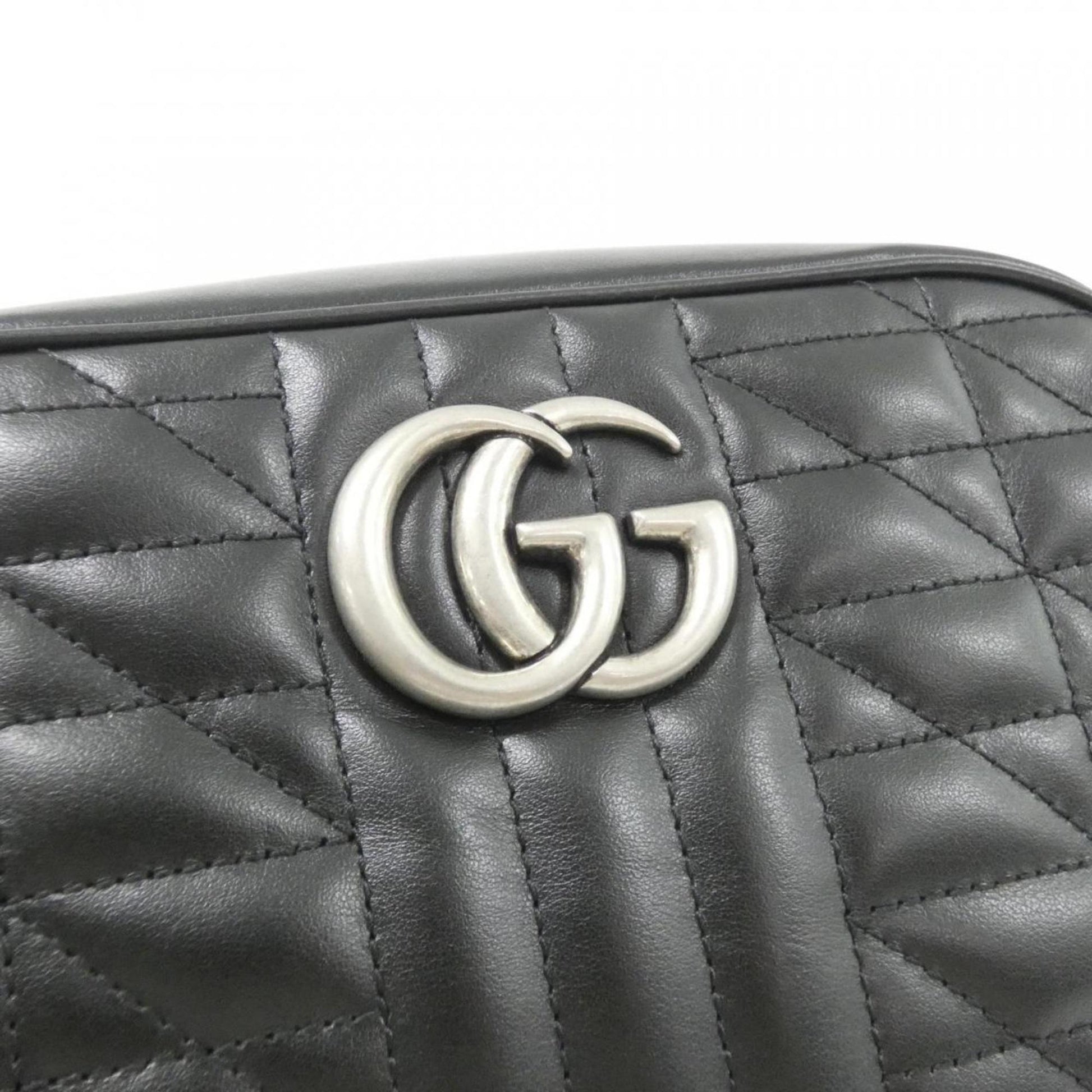 Gucci GG Marmont, Black, Leather, shoulder