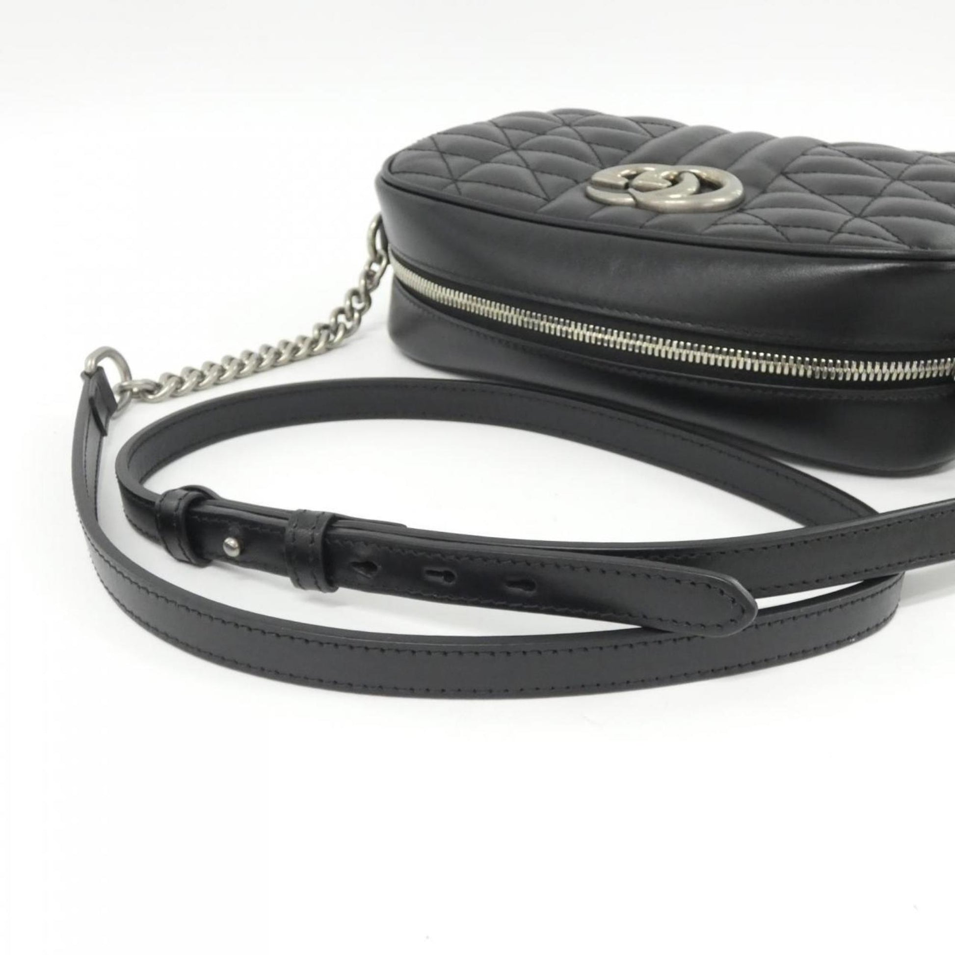 Gucci GG Marmont, Black, Leather, shoulder