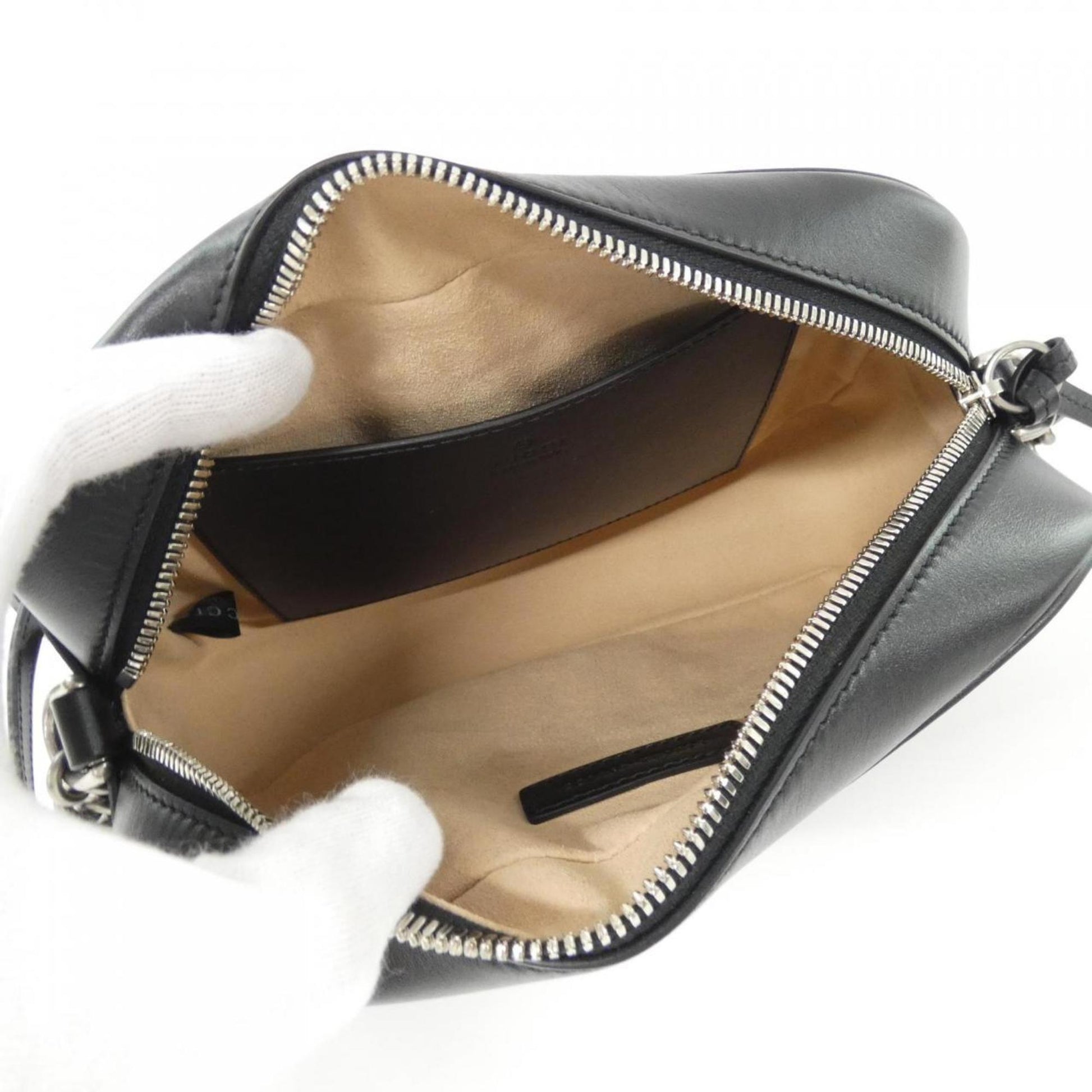 Gucci GG Marmont, Black, Leather, shoulder