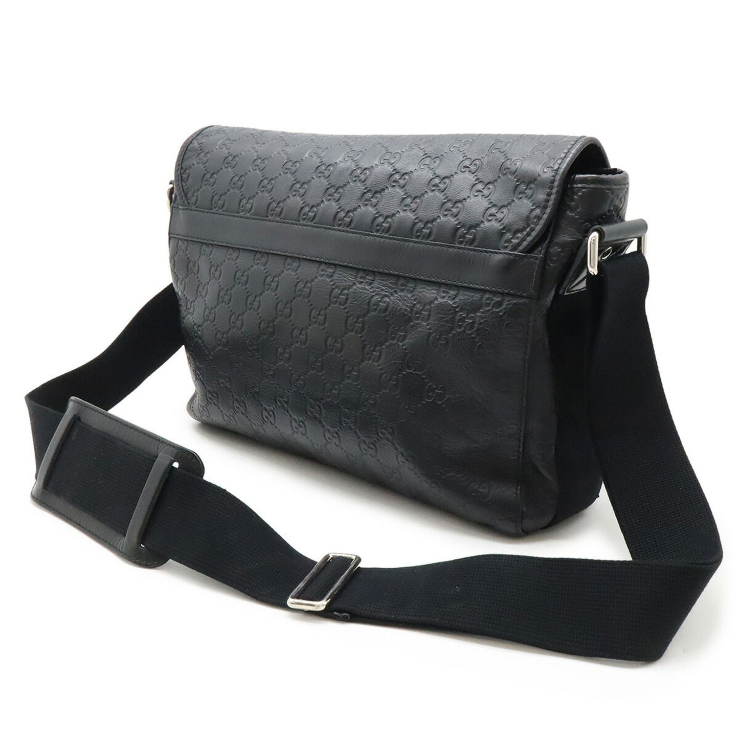 Gucci Guccissima, Black, Leather, shoulder