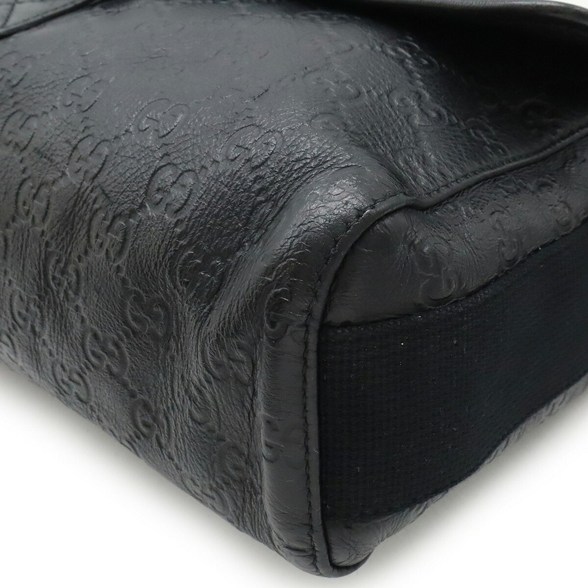 Gucci Guccissima, Black, Leather, shoulder