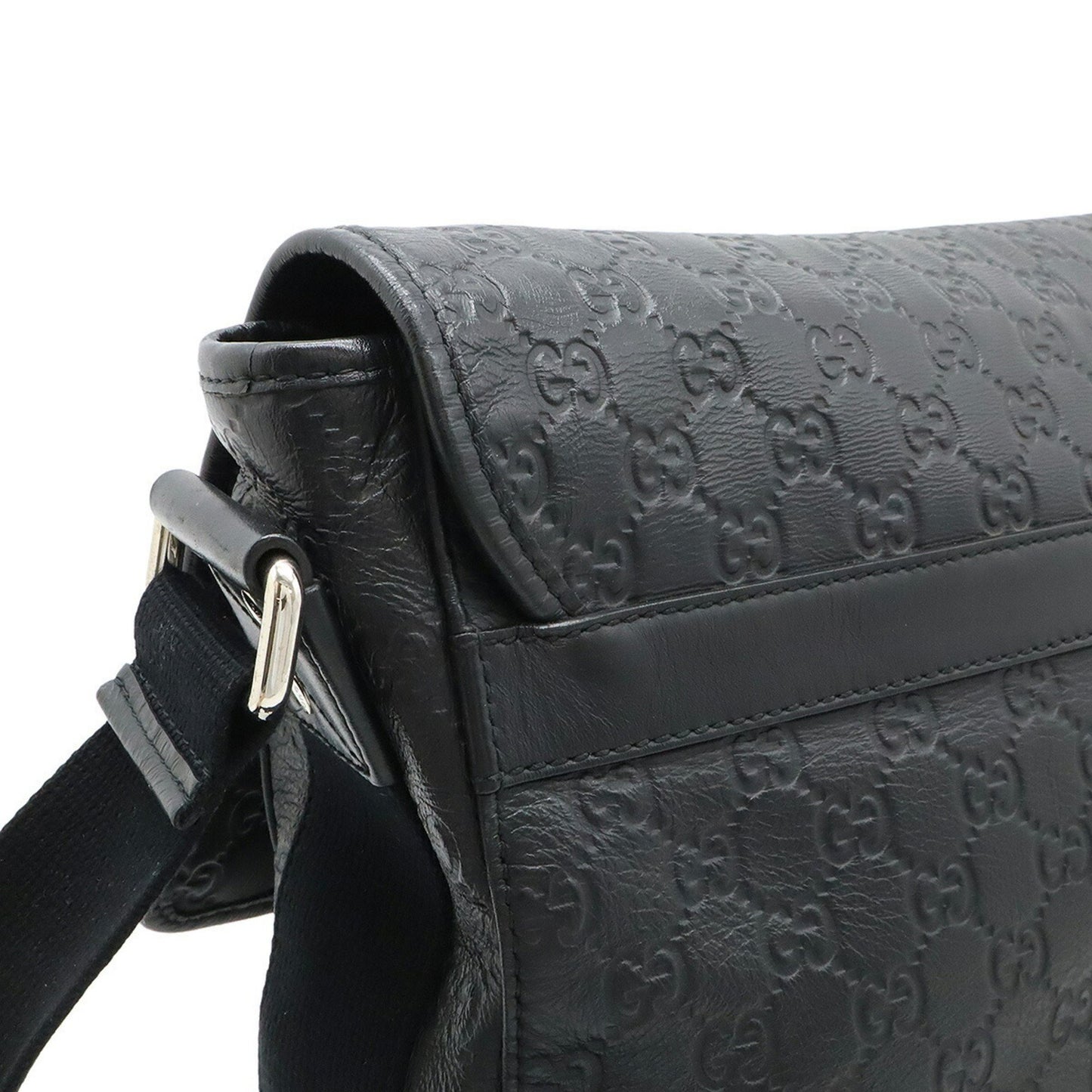 Gucci Guccissima, Black, Leather, shoulder