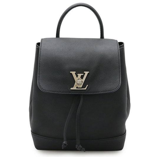 Louis Vuitton Lockme, Black, Leather, backpack