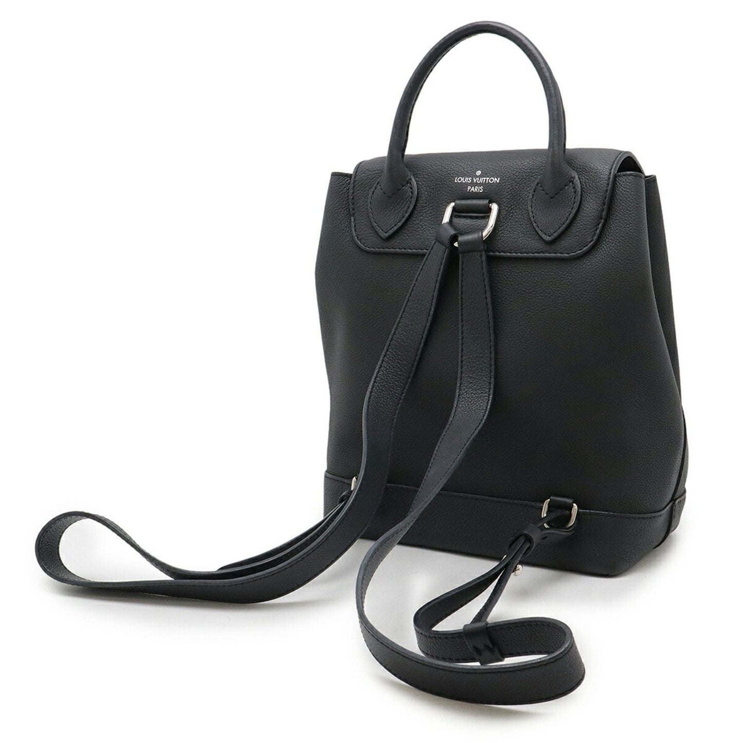 Louis Vuitton Lockme, Black, Leather, backpack