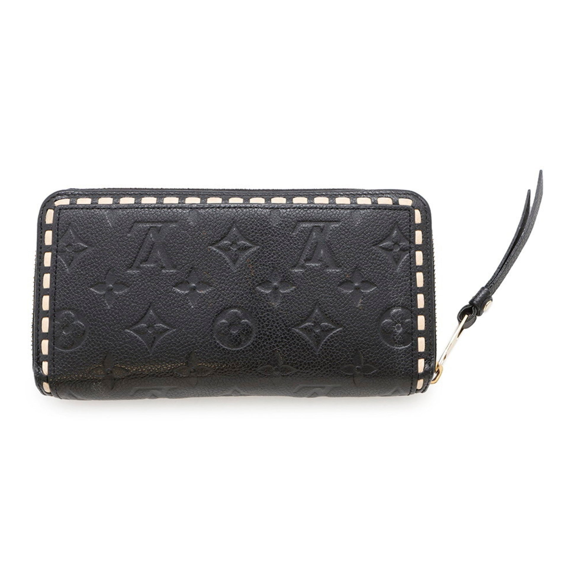 Louis Vuitton Portefeuille zippy, Black, Leather, wallet