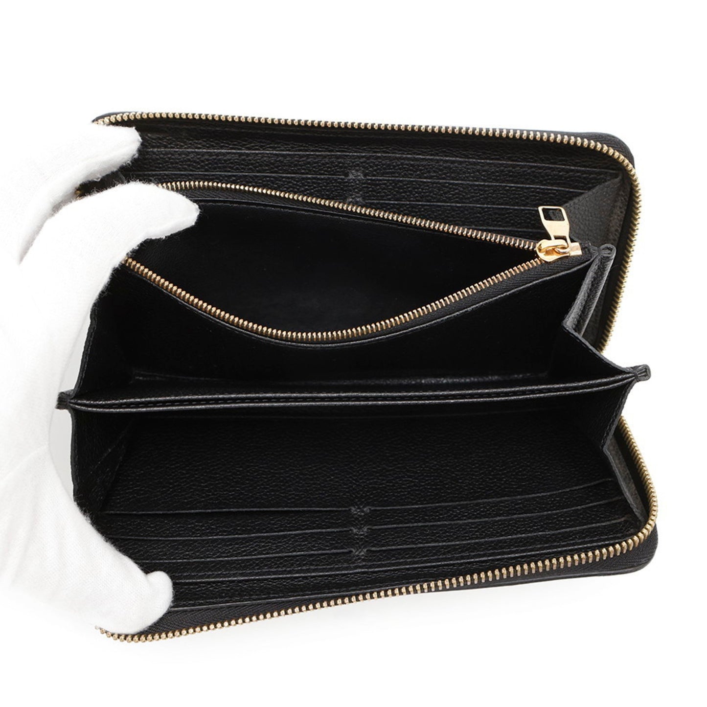 Louis Vuitton Portefeuille zippy, Black, Leather, wallet