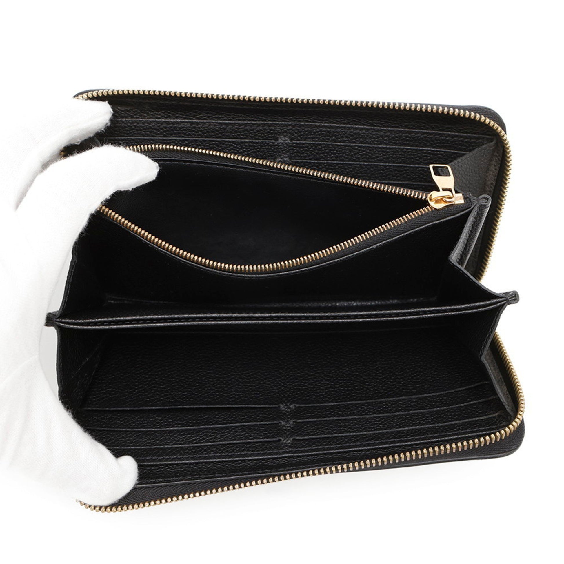 Louis Vuitton Portefeuille zippy, Black, Leather, wallet