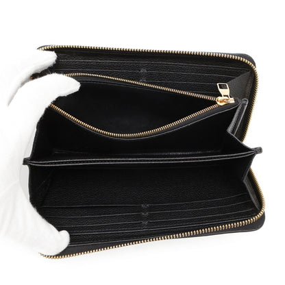 Louis Vuitton Portefeuille zippy, Black, Leather, wallet