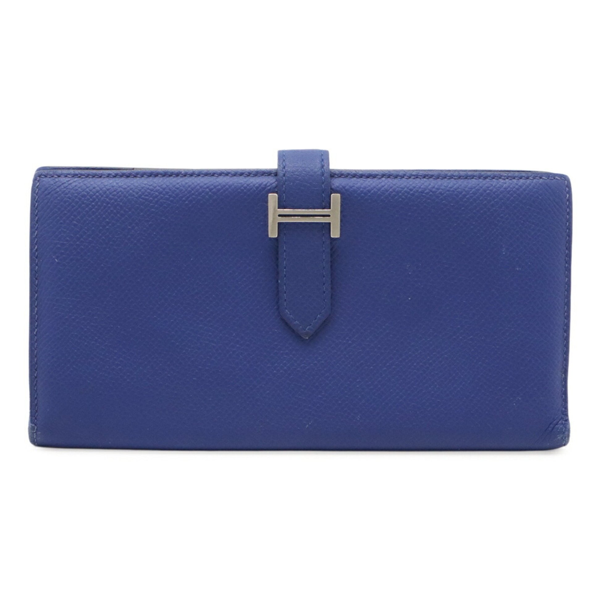 Hermès Béarn, Blue, Leather, wallet