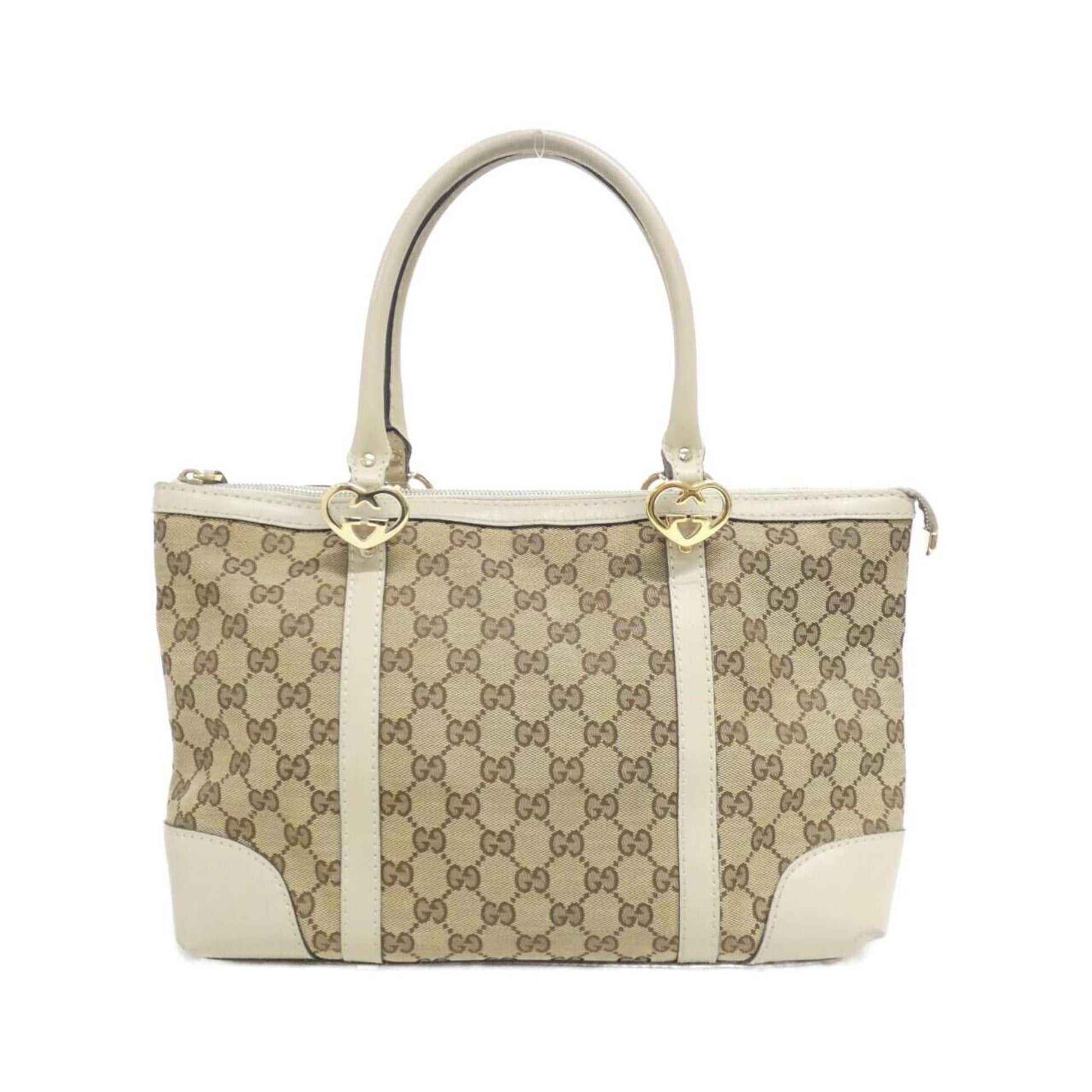 Gucci GG canvas, Beige, "CANVAS, LEATHER", tote