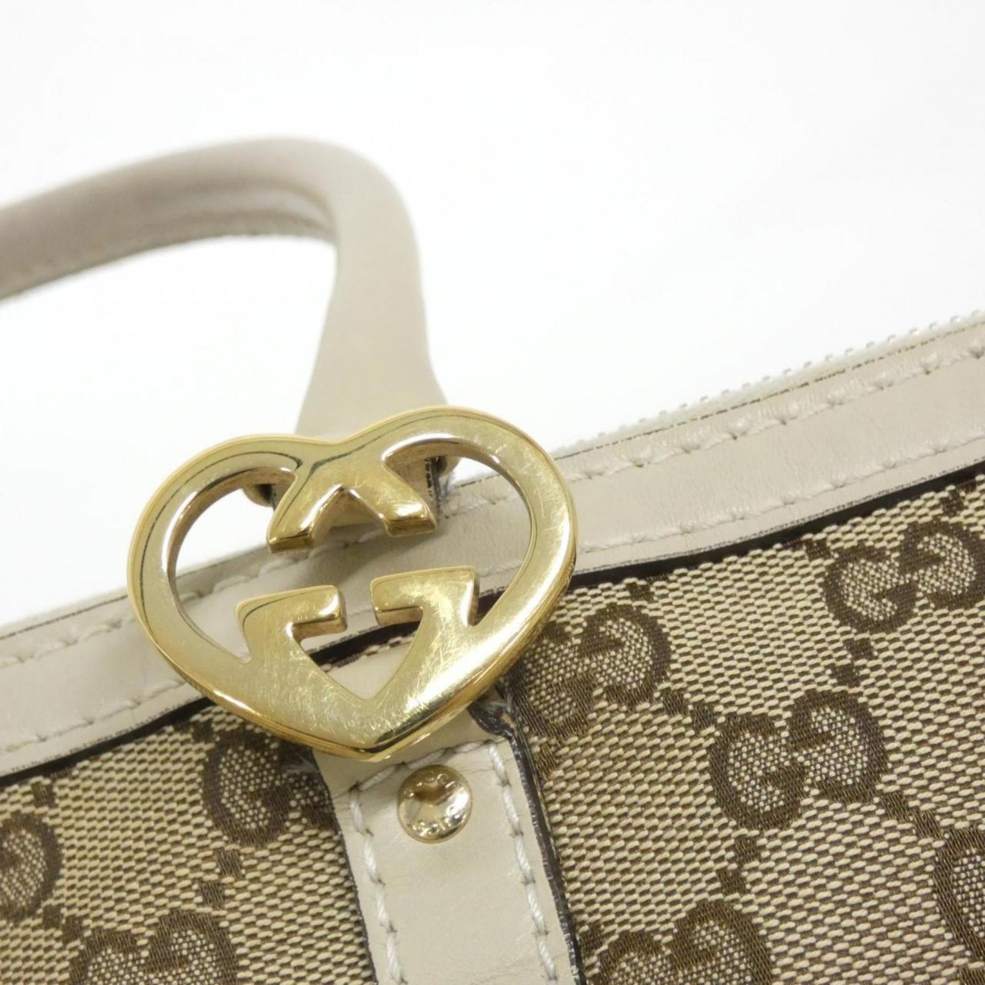 Gucci GG canvas, Beige, "CANVAS, LEATHER", tote