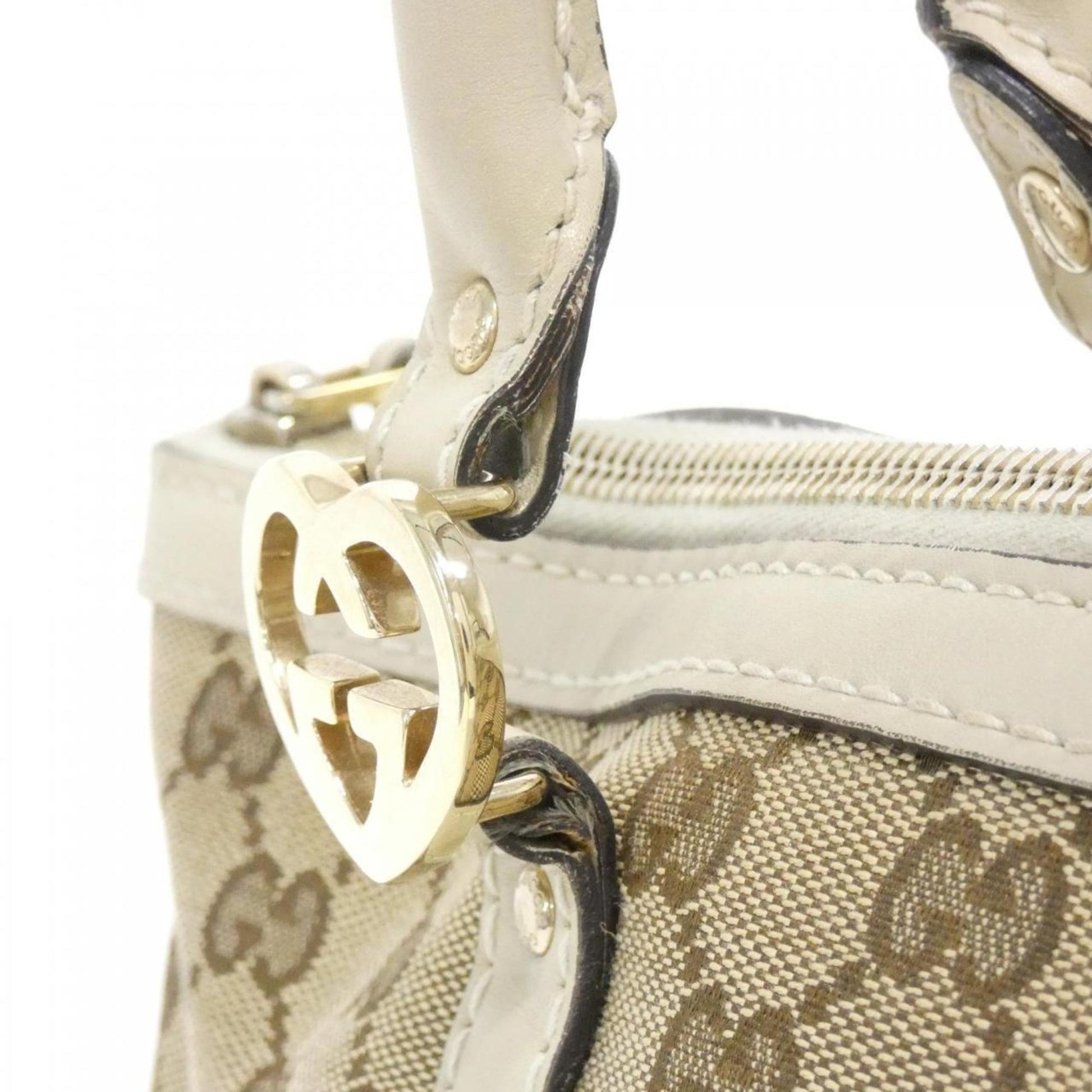 Gucci GG canvas, Beige, "CANVAS, LEATHER", tote