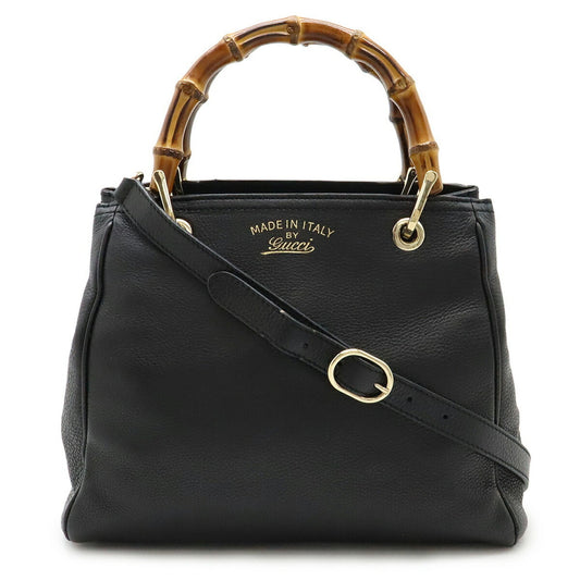 Gucci Bamboo, Black, Leather, handbag