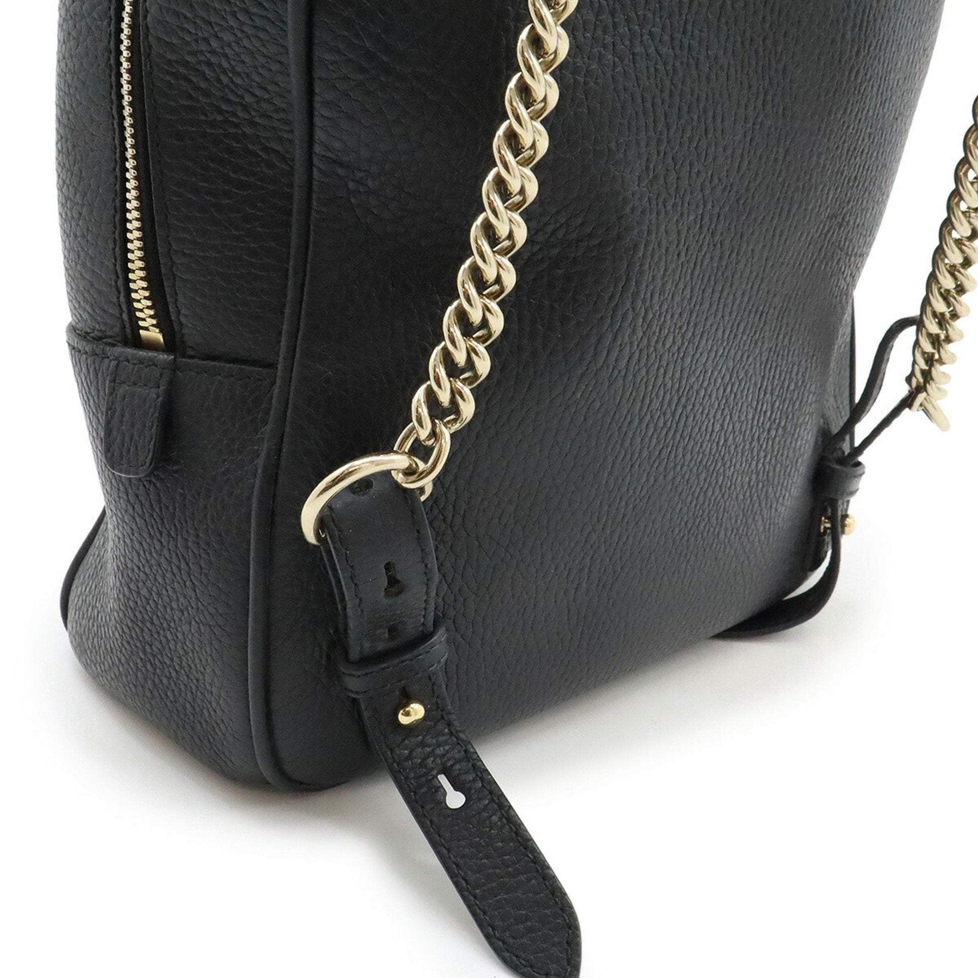 Gucci Soho, Black, Leather, backpack