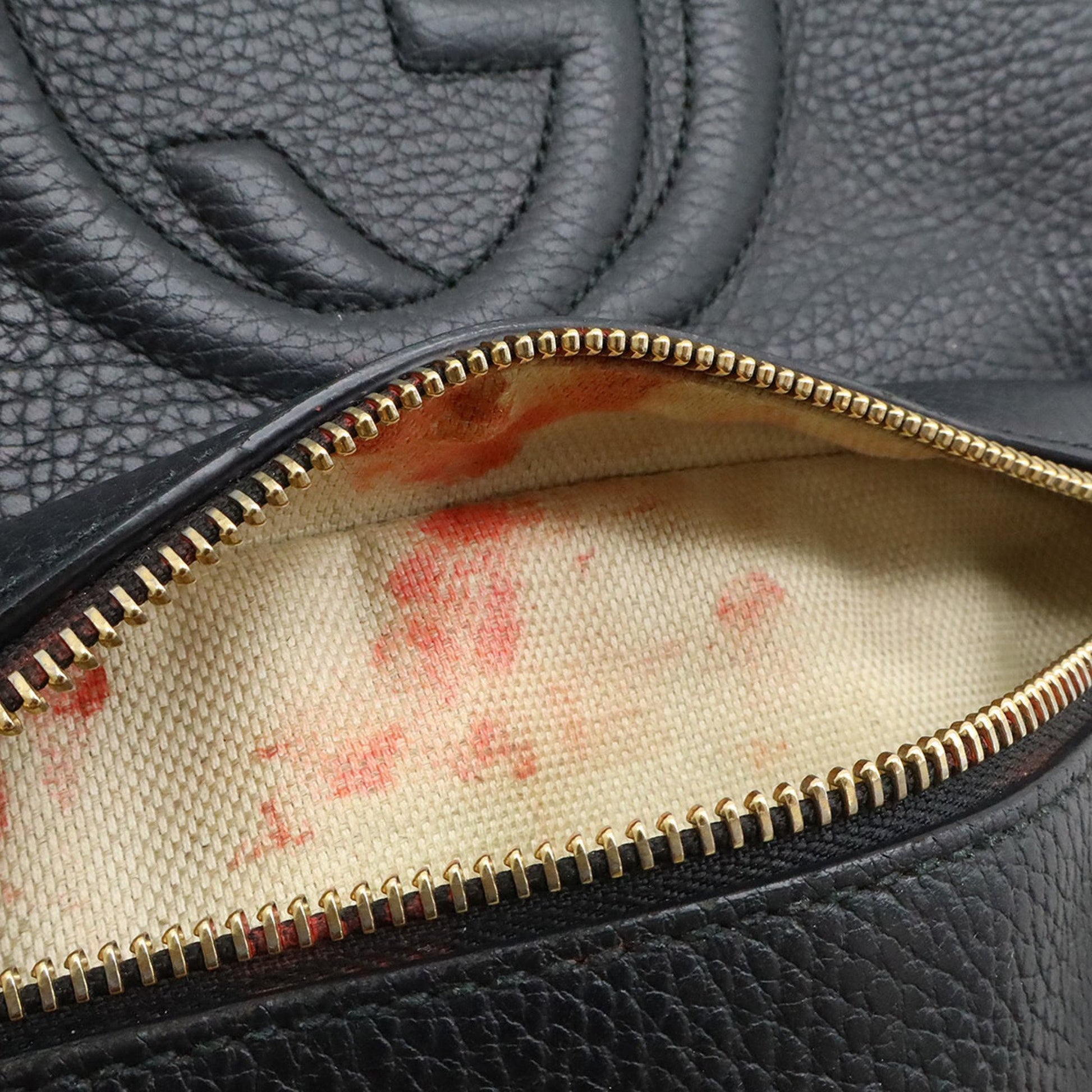 Gucci Soho, Black, Leather, backpack
