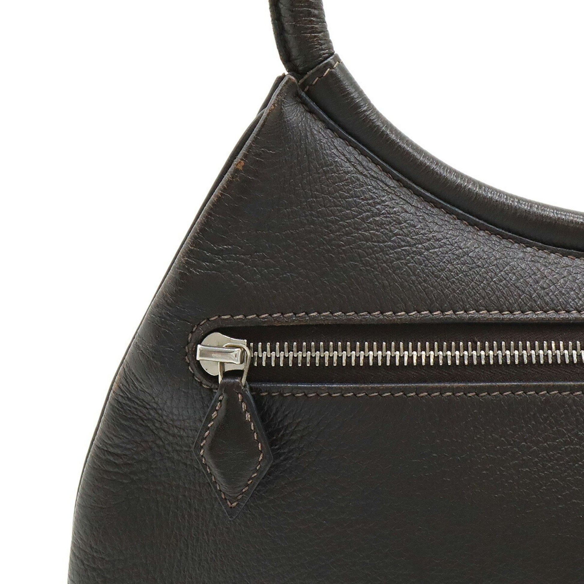 Hermès, Black, Leather, shoulder