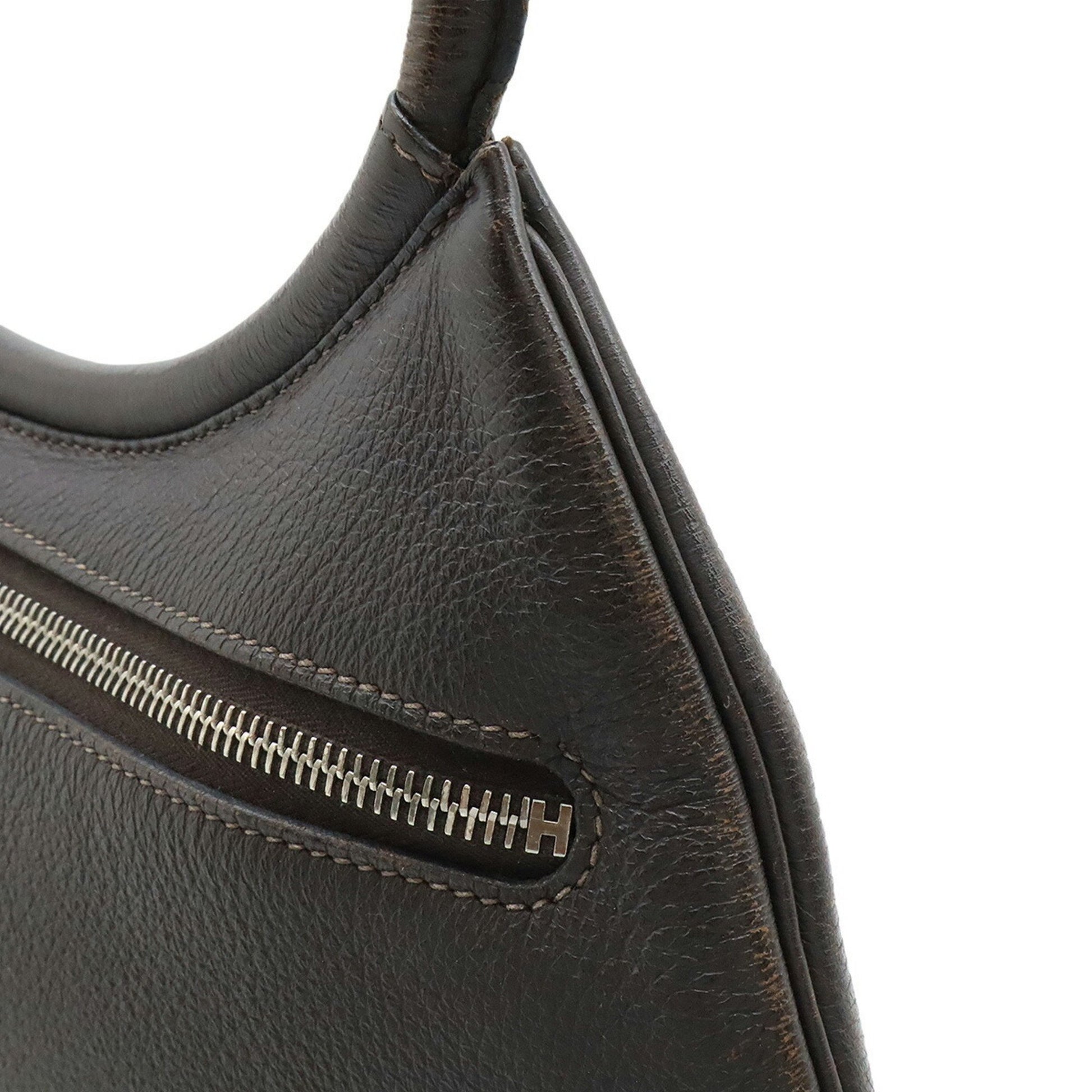 Hermès, Black, Leather, shoulder