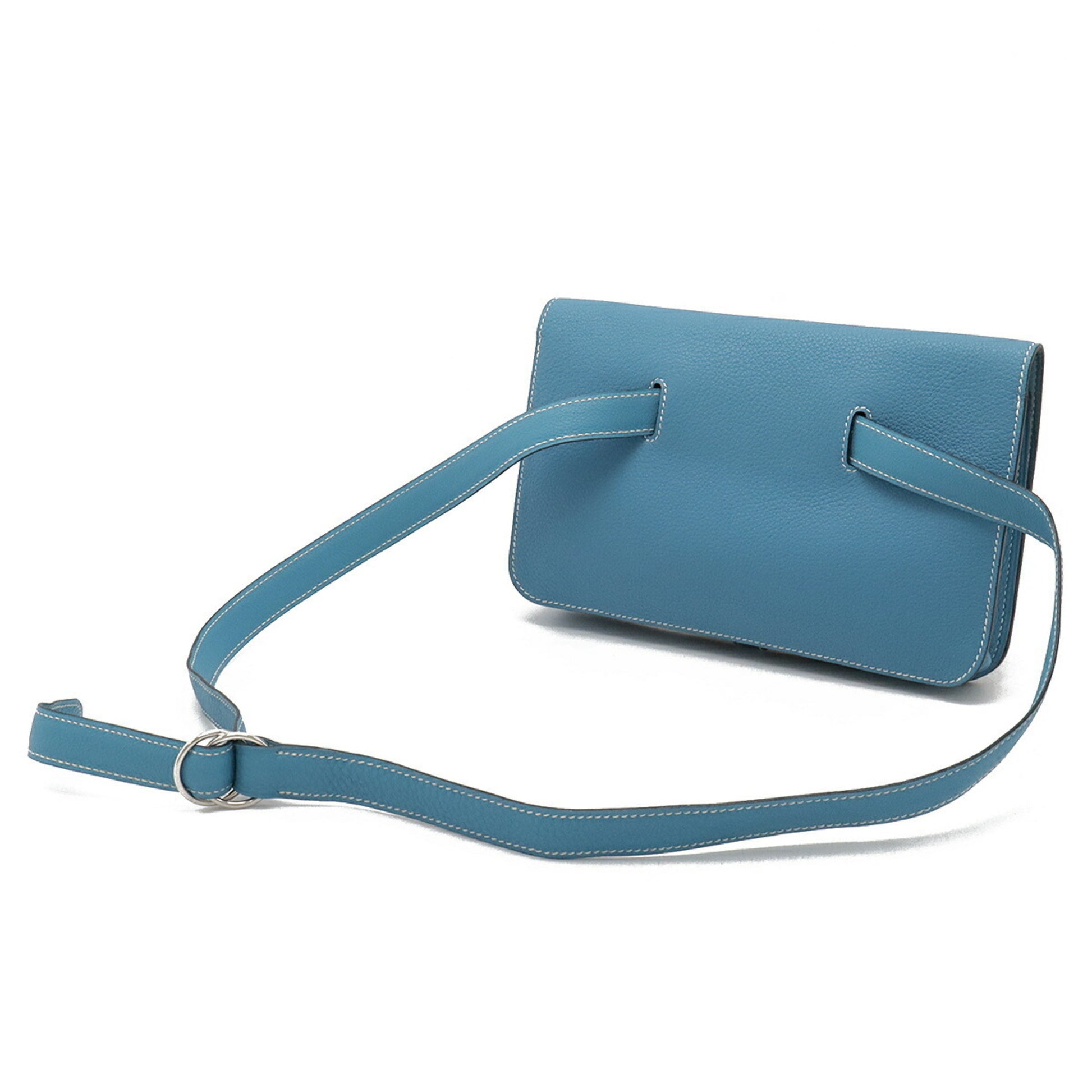 Hermès Dogon, Blue, Leather, clutch