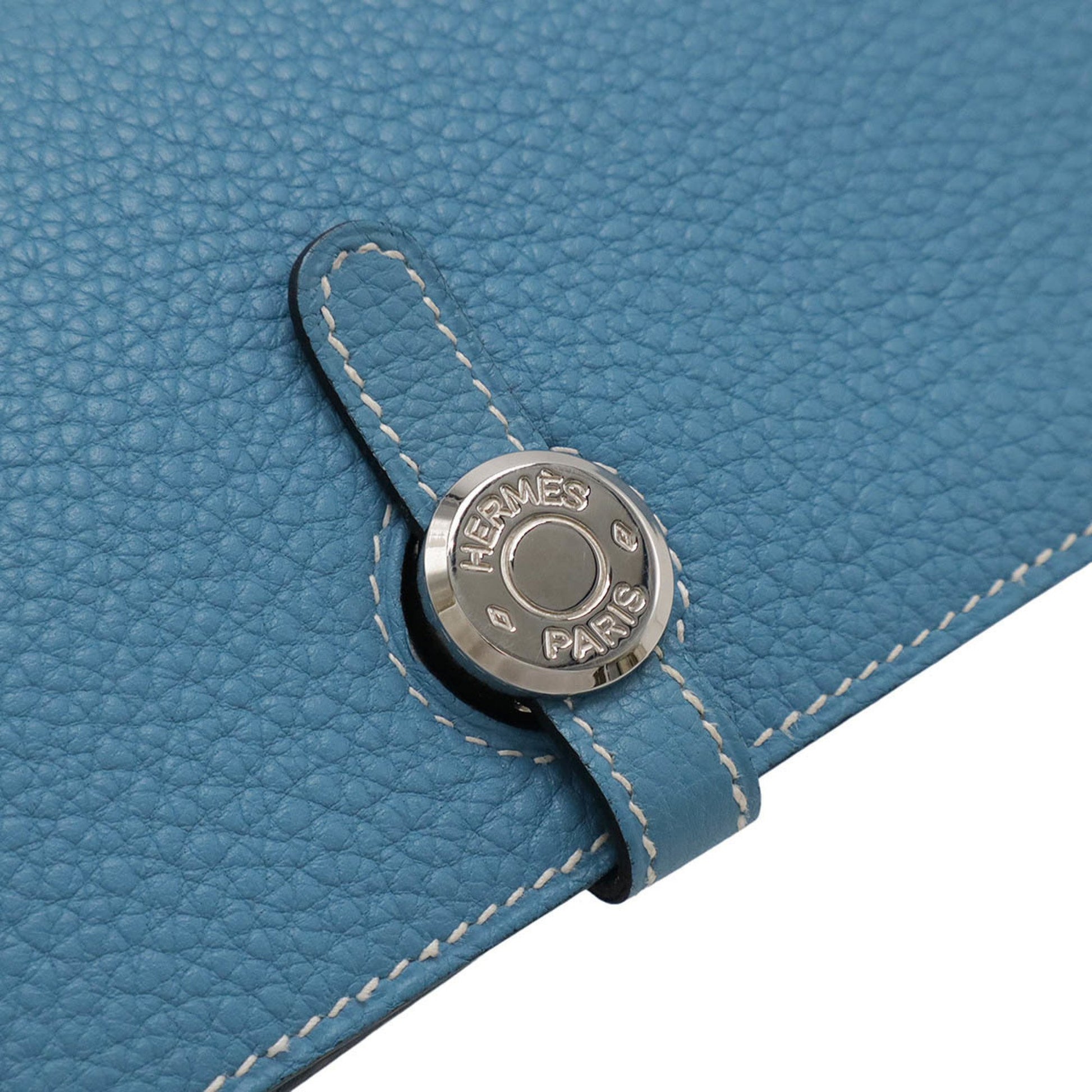 Hermès Dogon, Blue, Leather, clutch