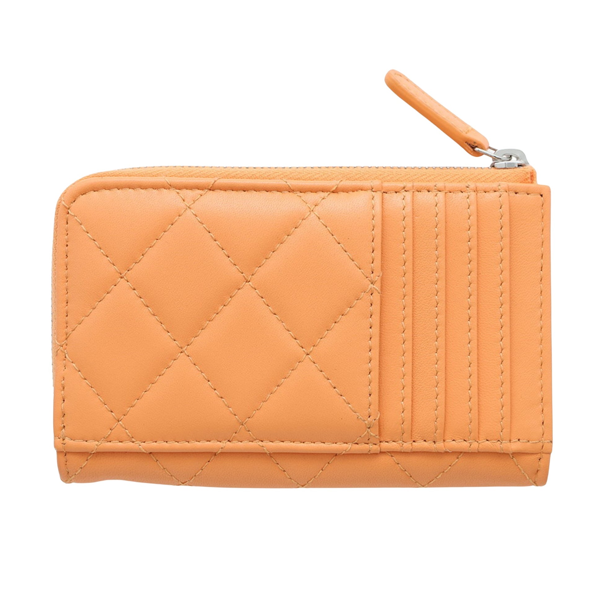 Chanel Cc, Orange, Leather, wallet