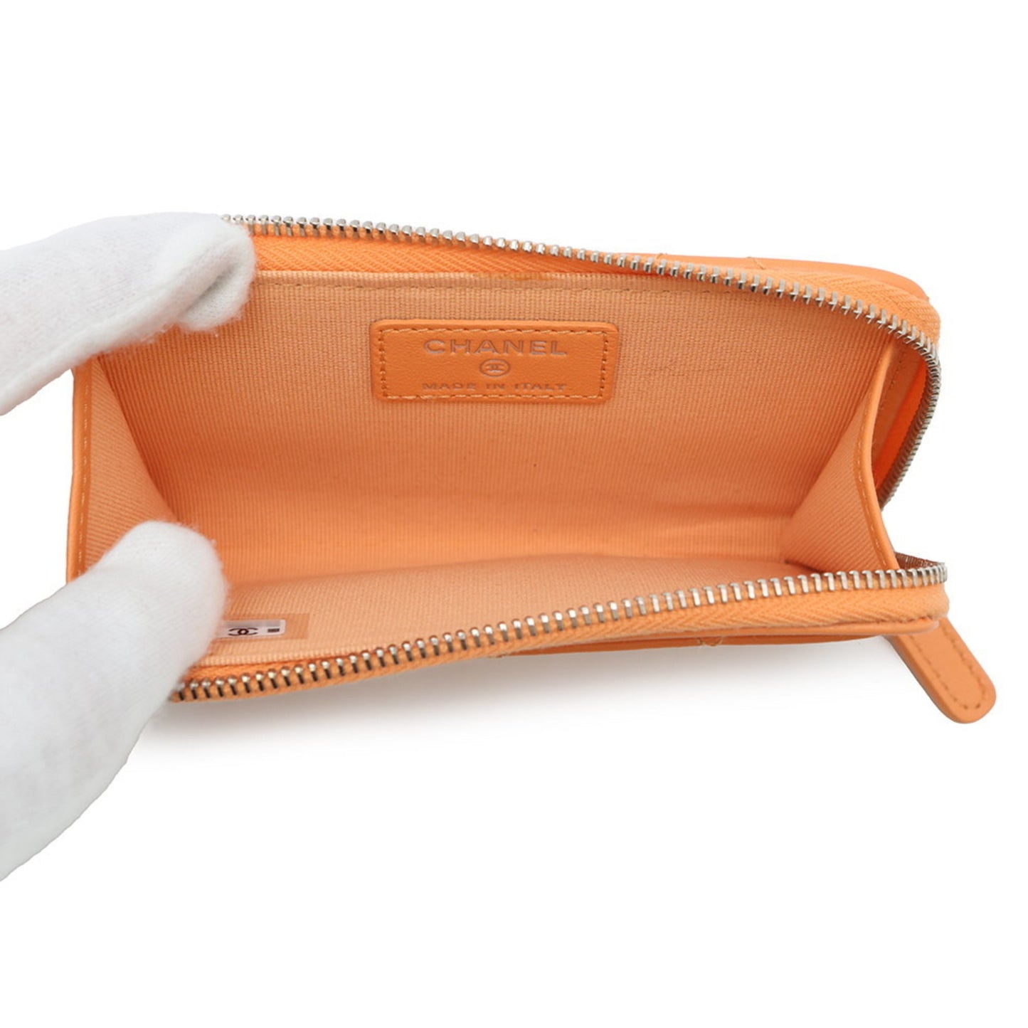 Chanel Cc, Orange, Leather, wallet