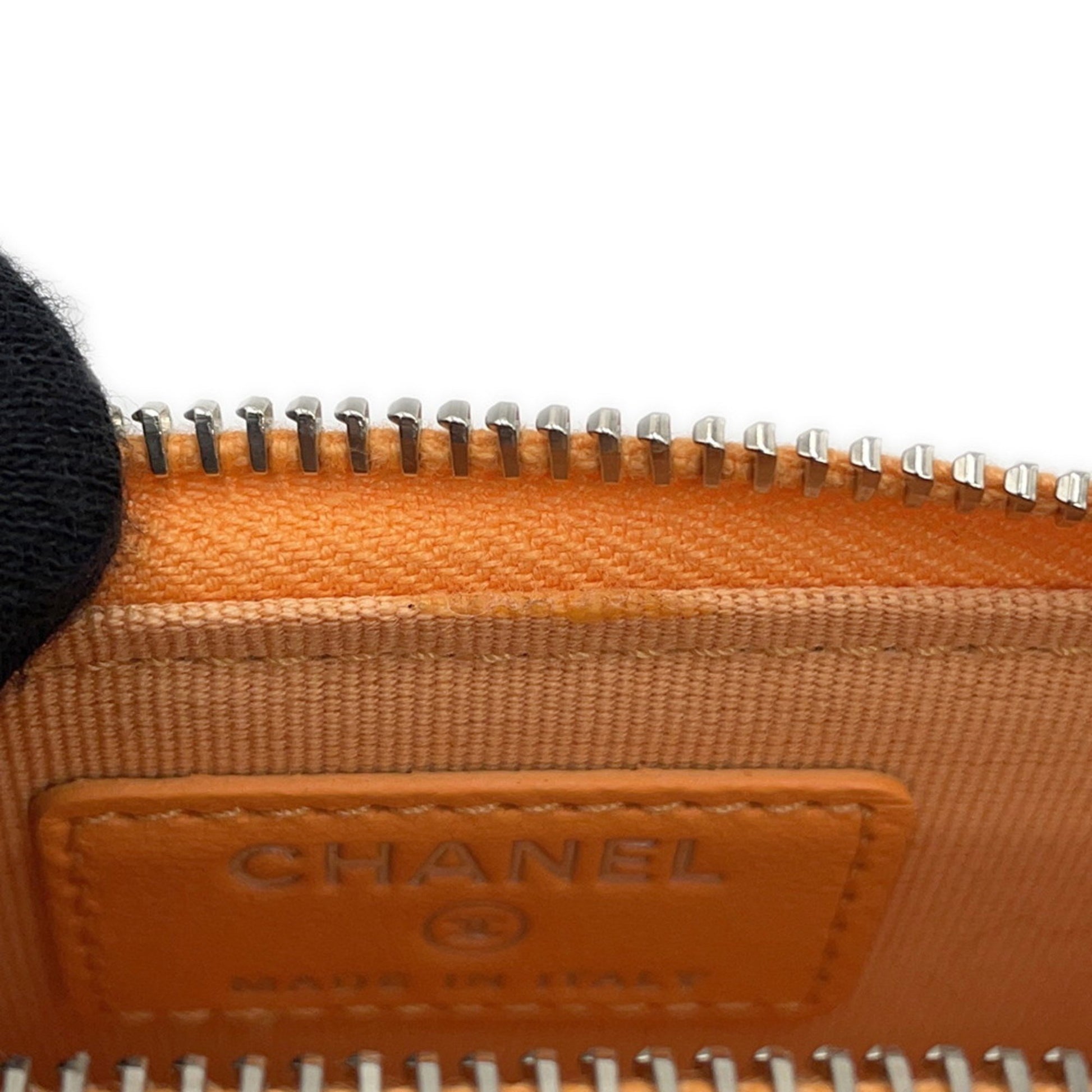 Chanel Cc, Orange, Leather, wallet