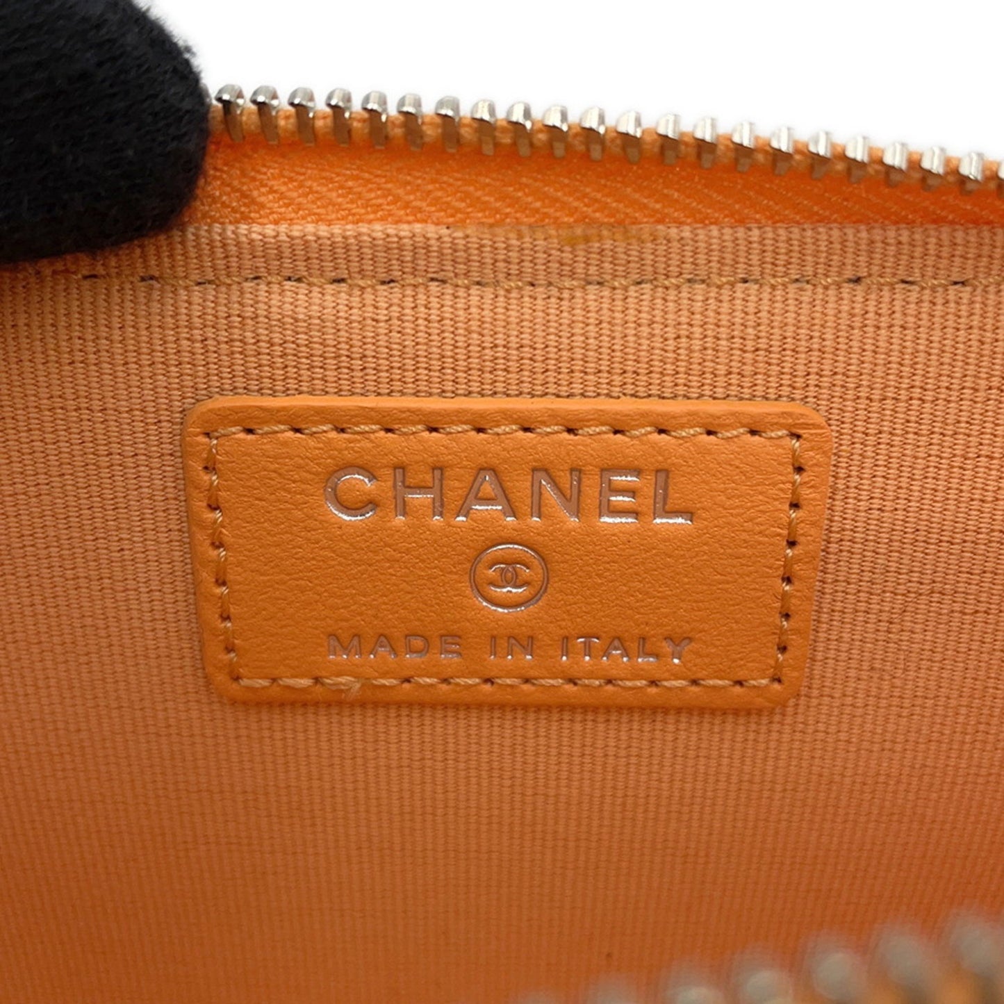 Chanel Cc, Orange, Leather, wallet