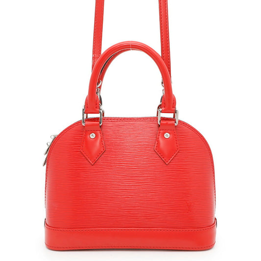 Louis Vuitton Alma BB, Red, Leather, handbag