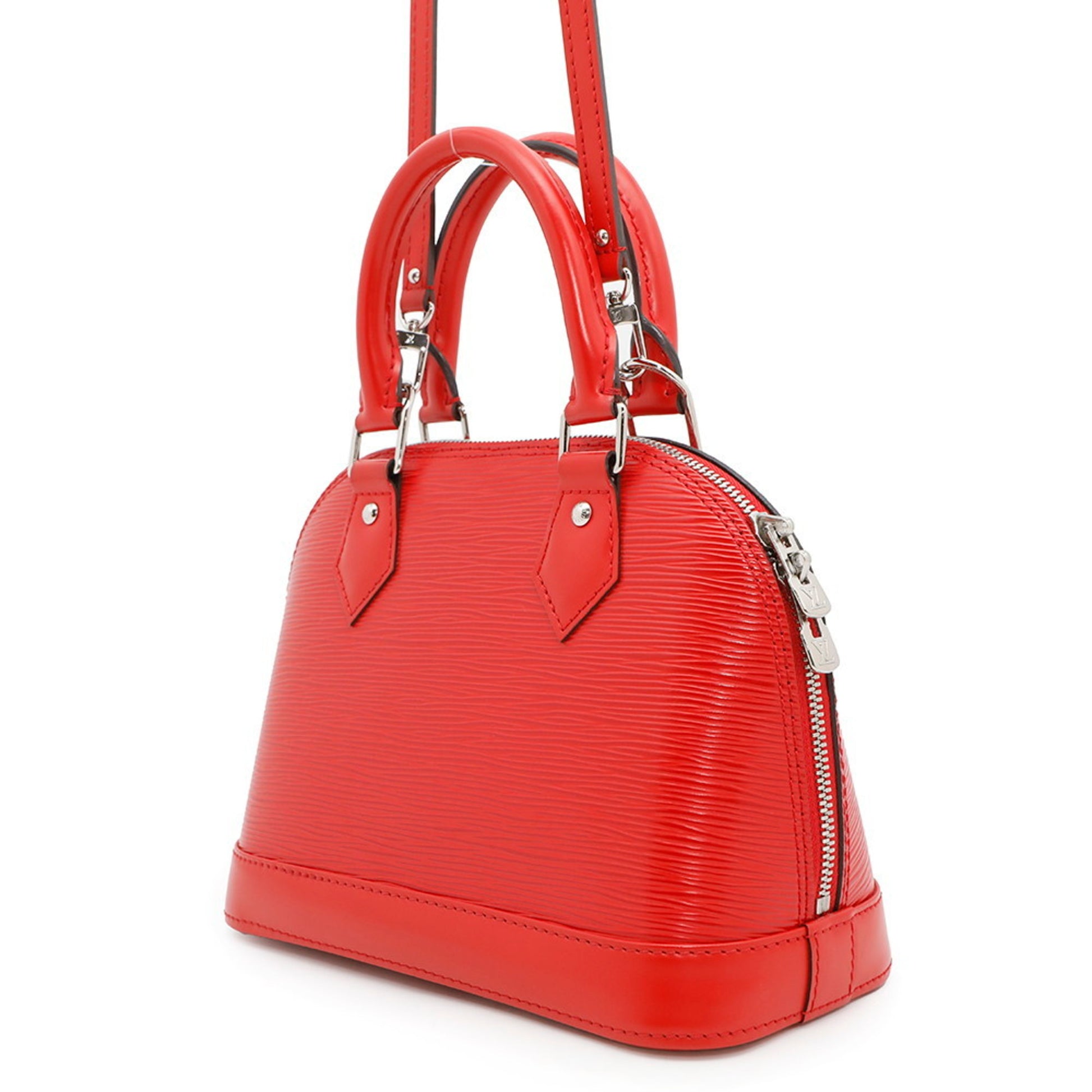 Louis Vuitton Alma BB, Red, Leather, handbag