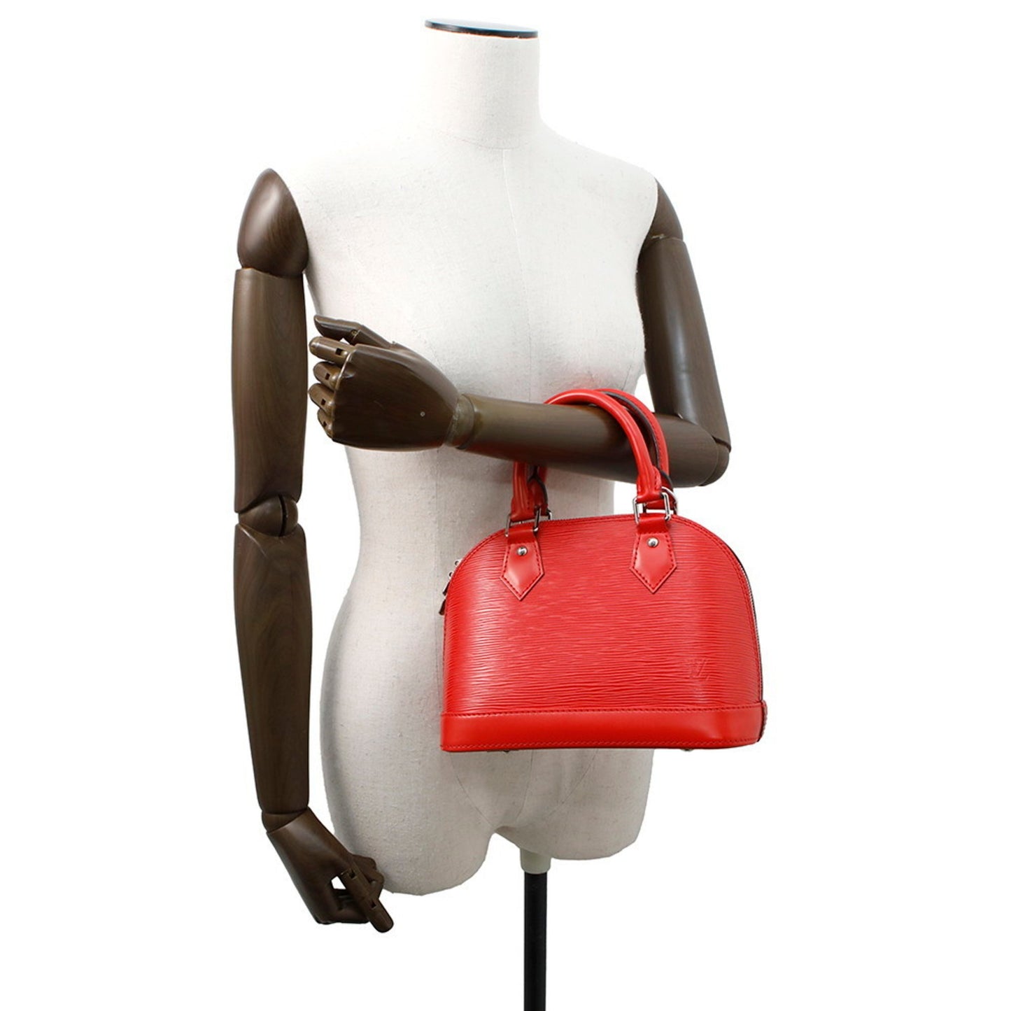 Louis Vuitton Alma BB, Red, Leather, handbag