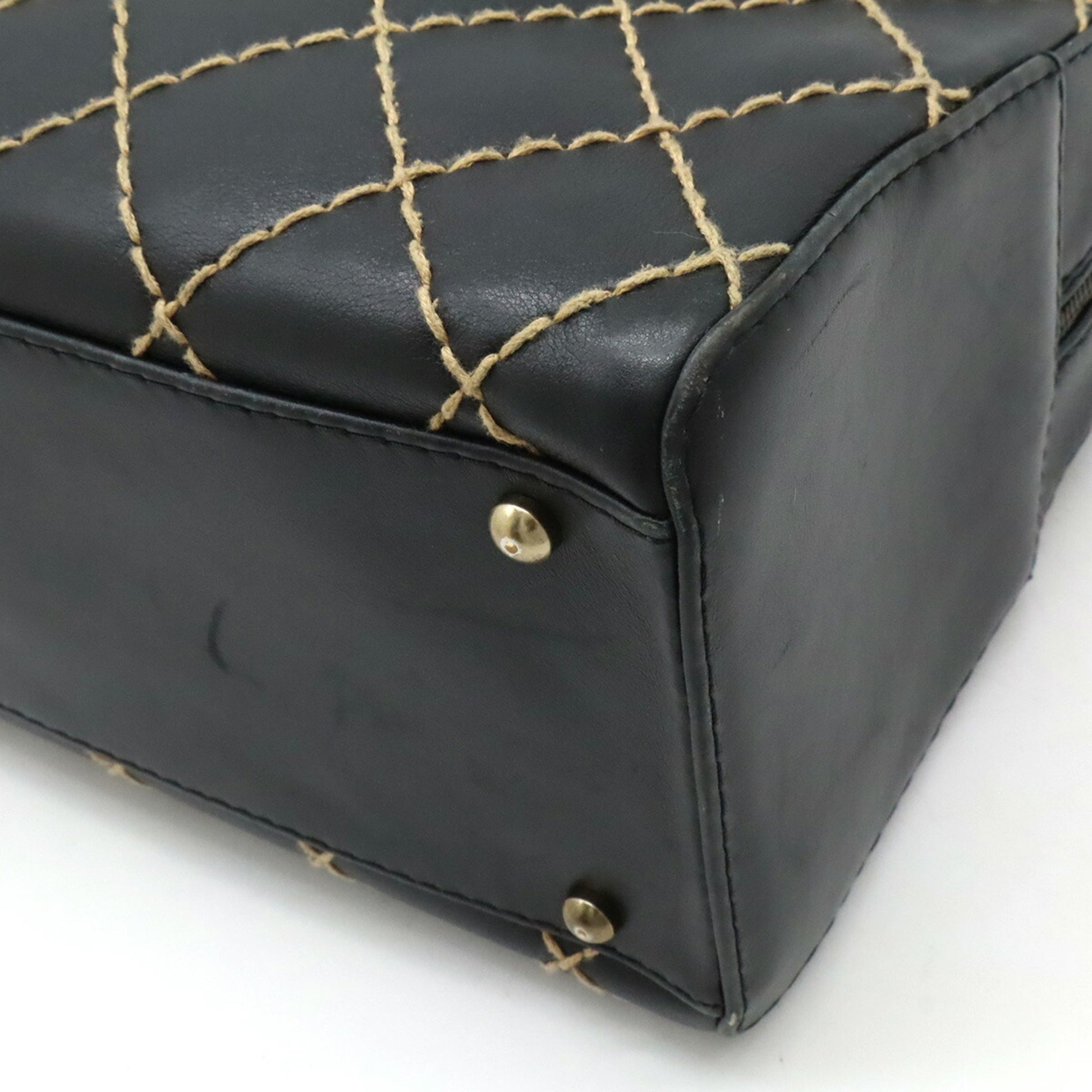 Chanel Wild stitch, Black, Leather, handbag