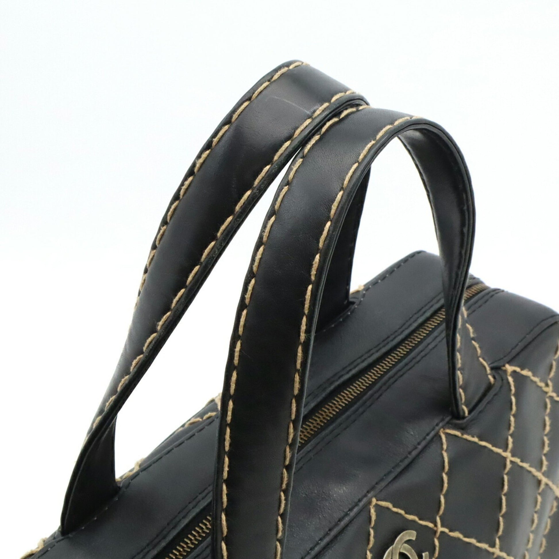 Chanel Wild stitch, Black, Leather, handbag