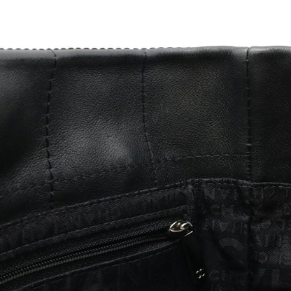 Chanel Chocolate bar, Black, Leather, handbag