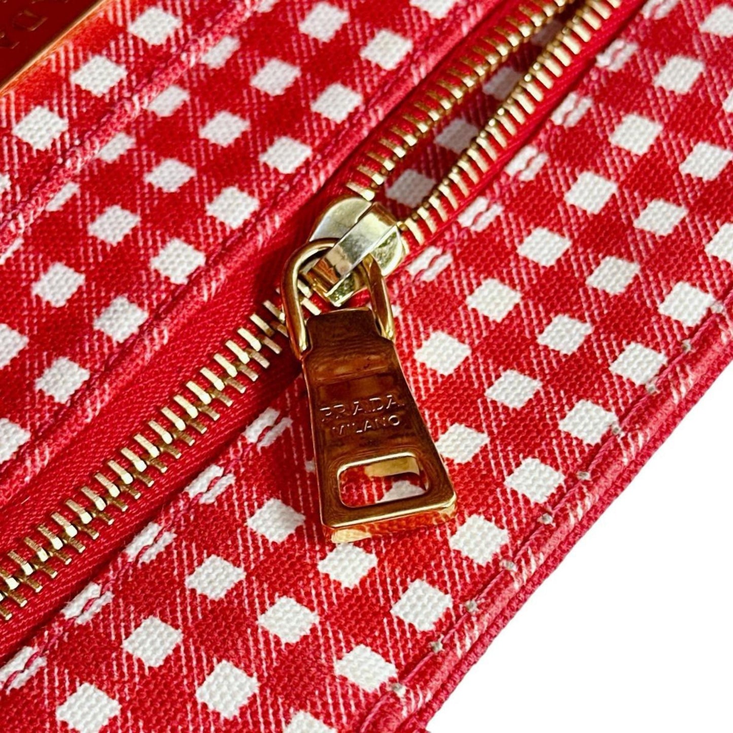 Prada Canapa, Red, Canvas, handbag