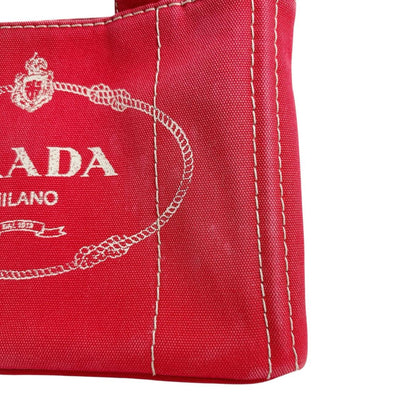 Prada Canapa, Red, Canvas, handbag