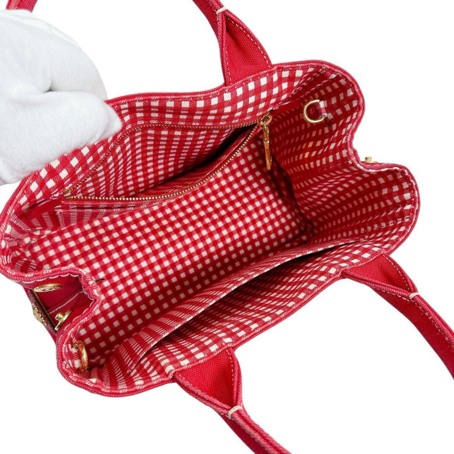 Prada Canapa, Red, Canvas, handbag
