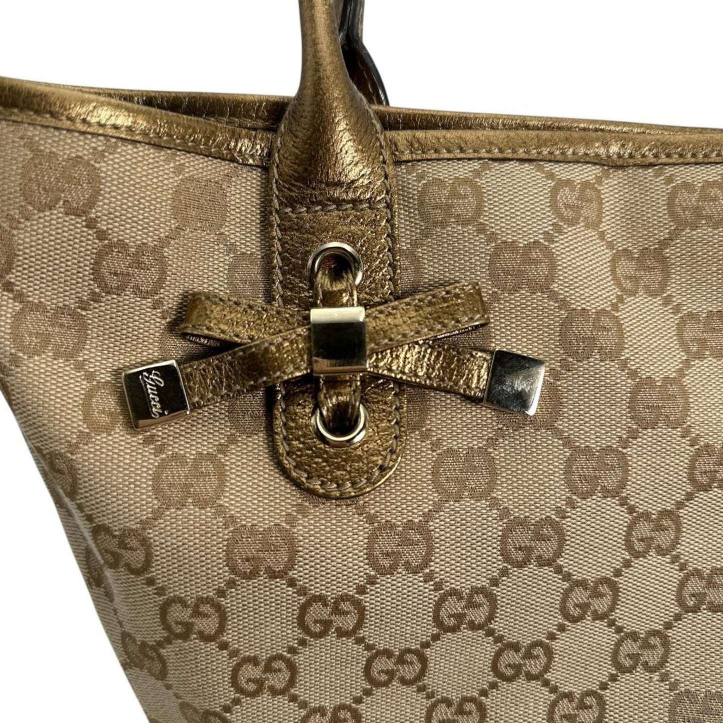 Gucci Princy, Beige, Canvas, shoulder