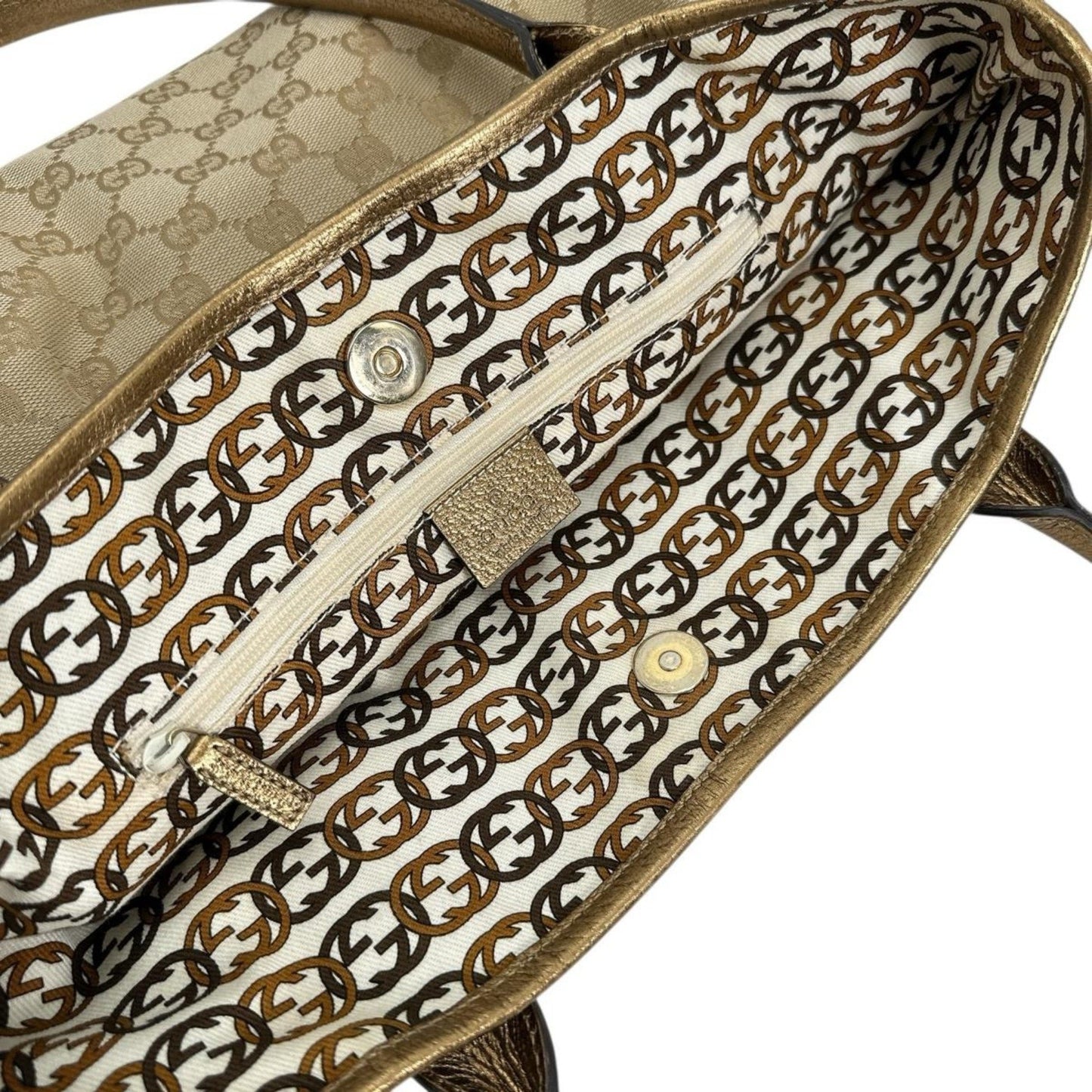 Gucci Princy, Beige, Canvas, shoulder